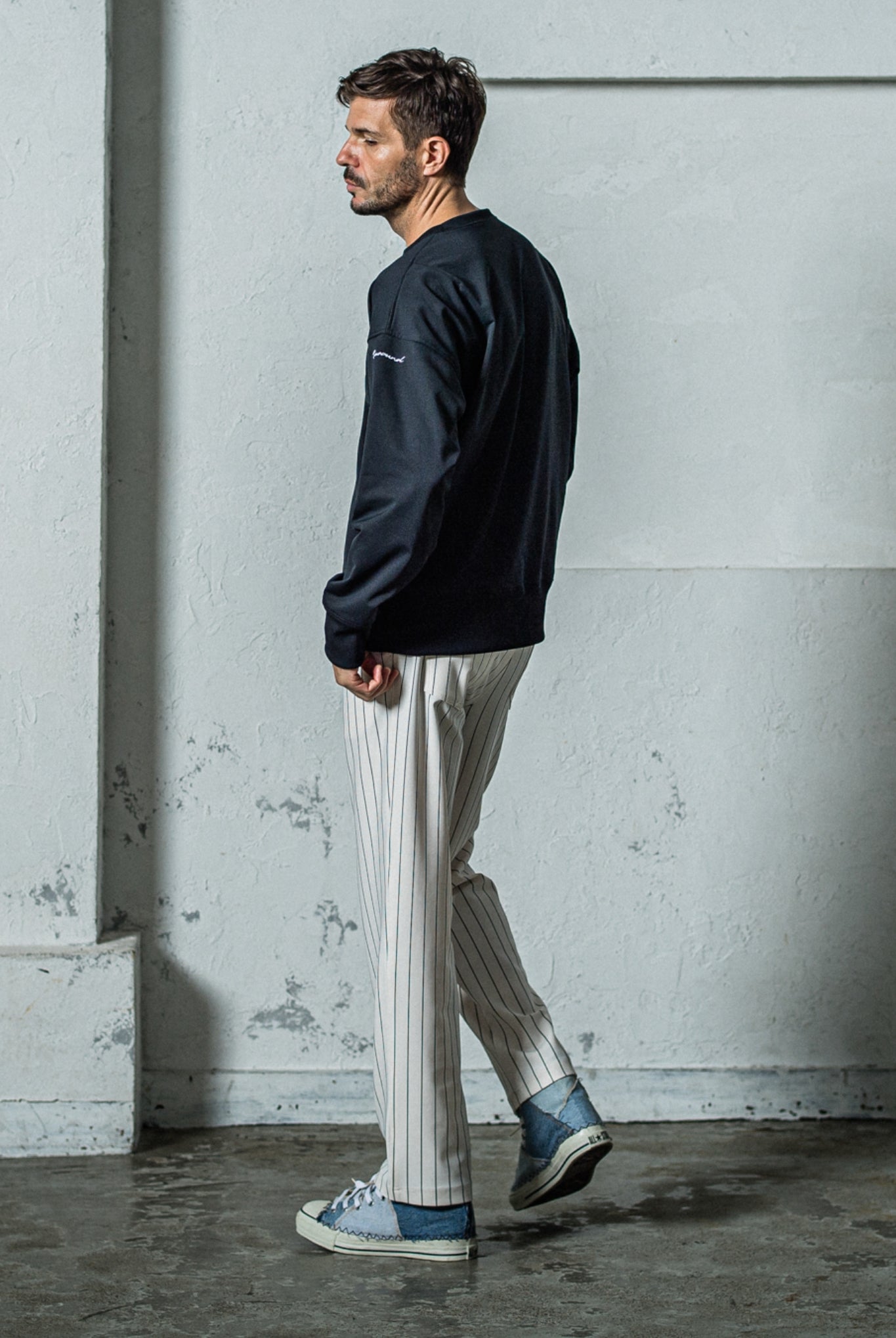 EX sweat drop trainer RC35-C-002 ルーズトレーナー ルーズシルエット 吸水速乾 UVカット ストレッチ 裏毛 / BLACK [全4色]