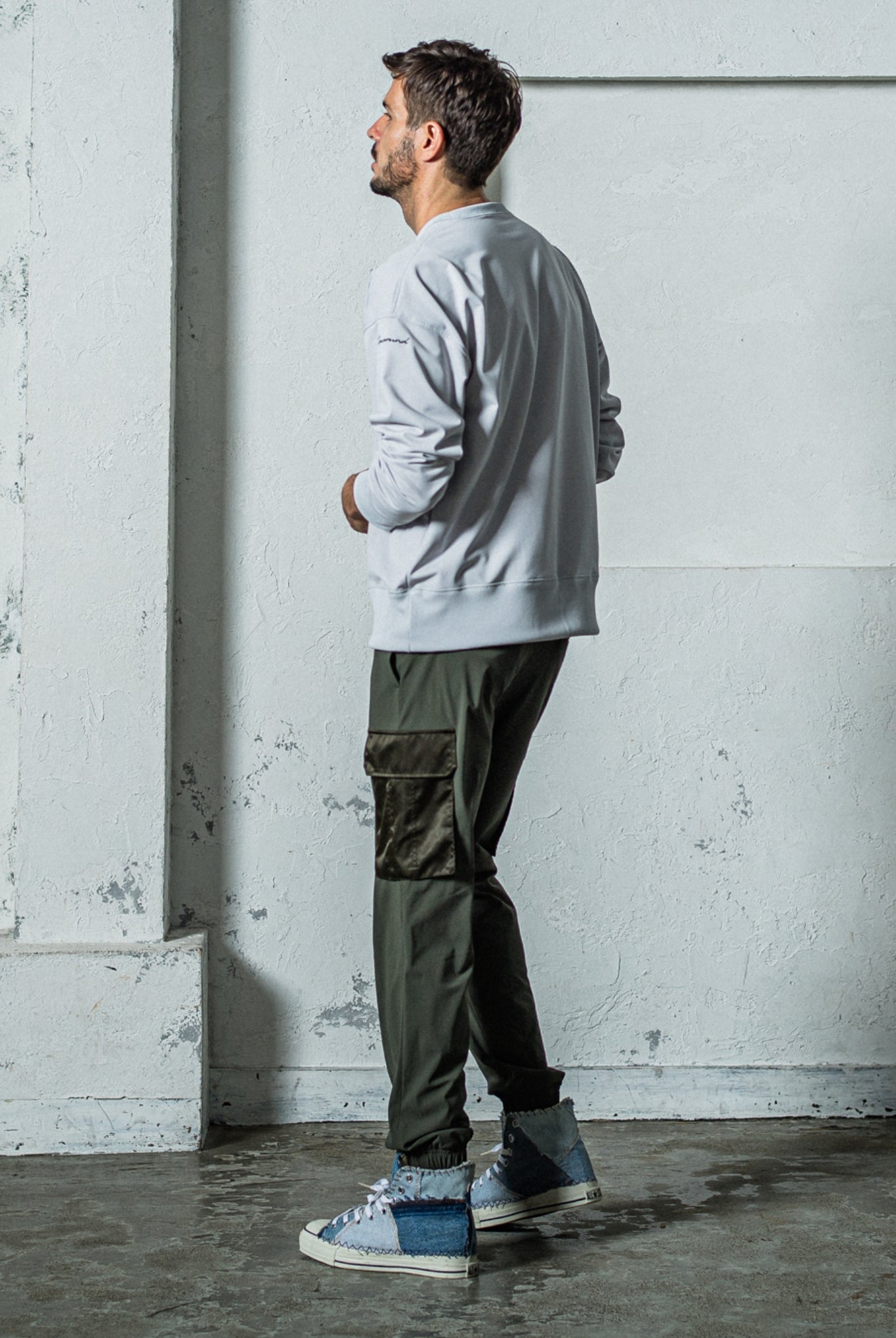 EX sweat drop trainer RC35-C-002 ルーズトレーナー ルーズシルエット 吸水速乾 UVカット ストレッチ 裏毛 / GREY [全4色]