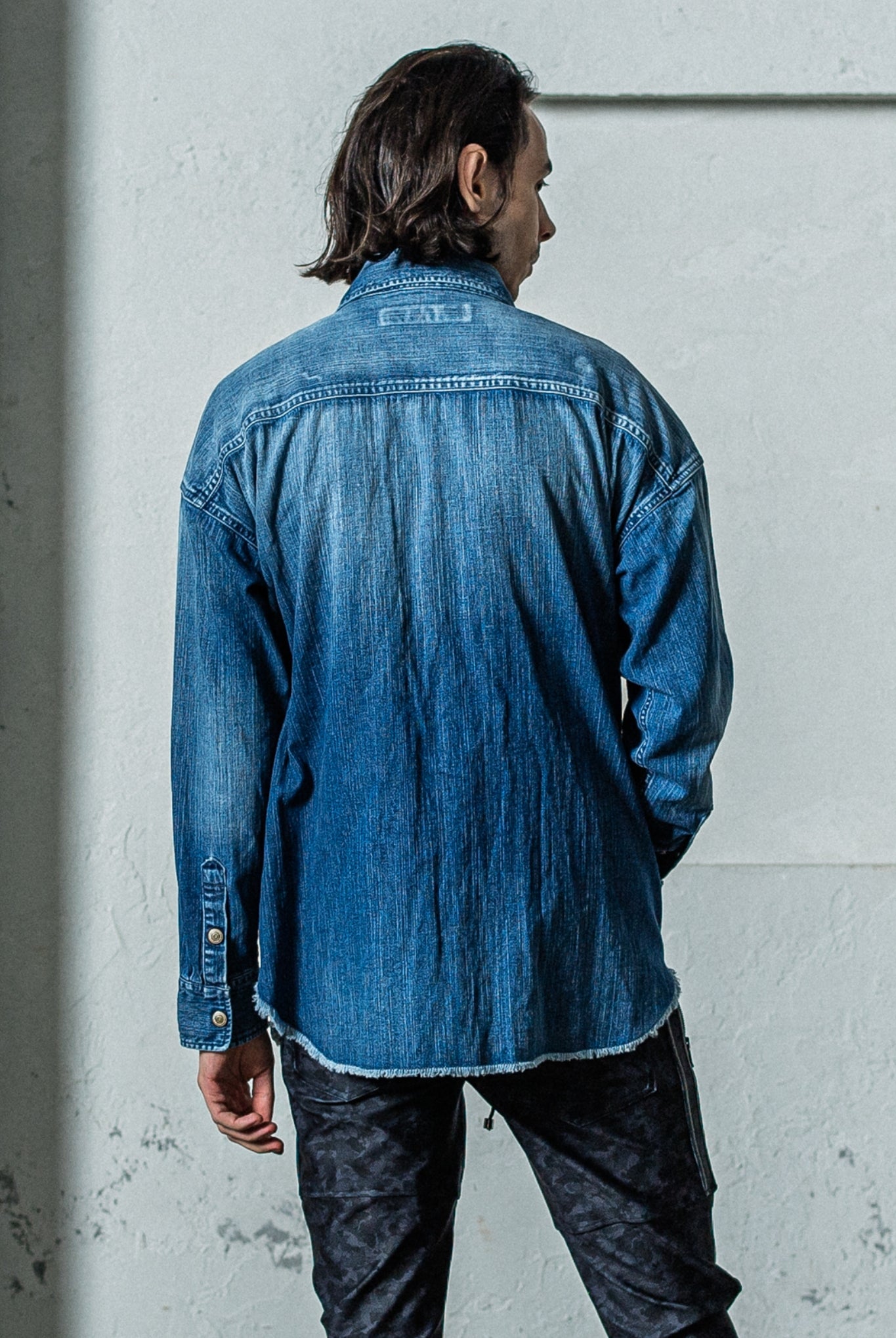 【ご予約受付中】OVER DENIM shirts RC35-SH-002 ダンガリーシャツ デニム ファスナーポケット オーバーサイズ / DIND [全2色]