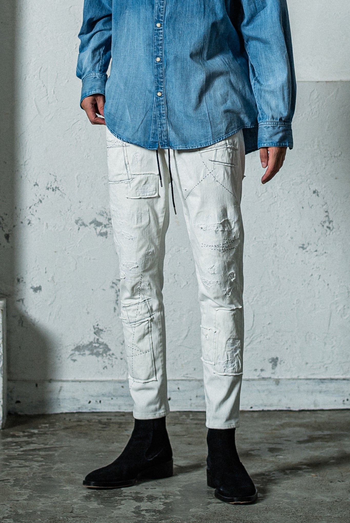 【ご予約受付中】MICK DENIM JERSEY RC35-ST-020 ジャージーンズ 定番 ストレッチ ゴムウエスト / WHREMAKE [全2色]