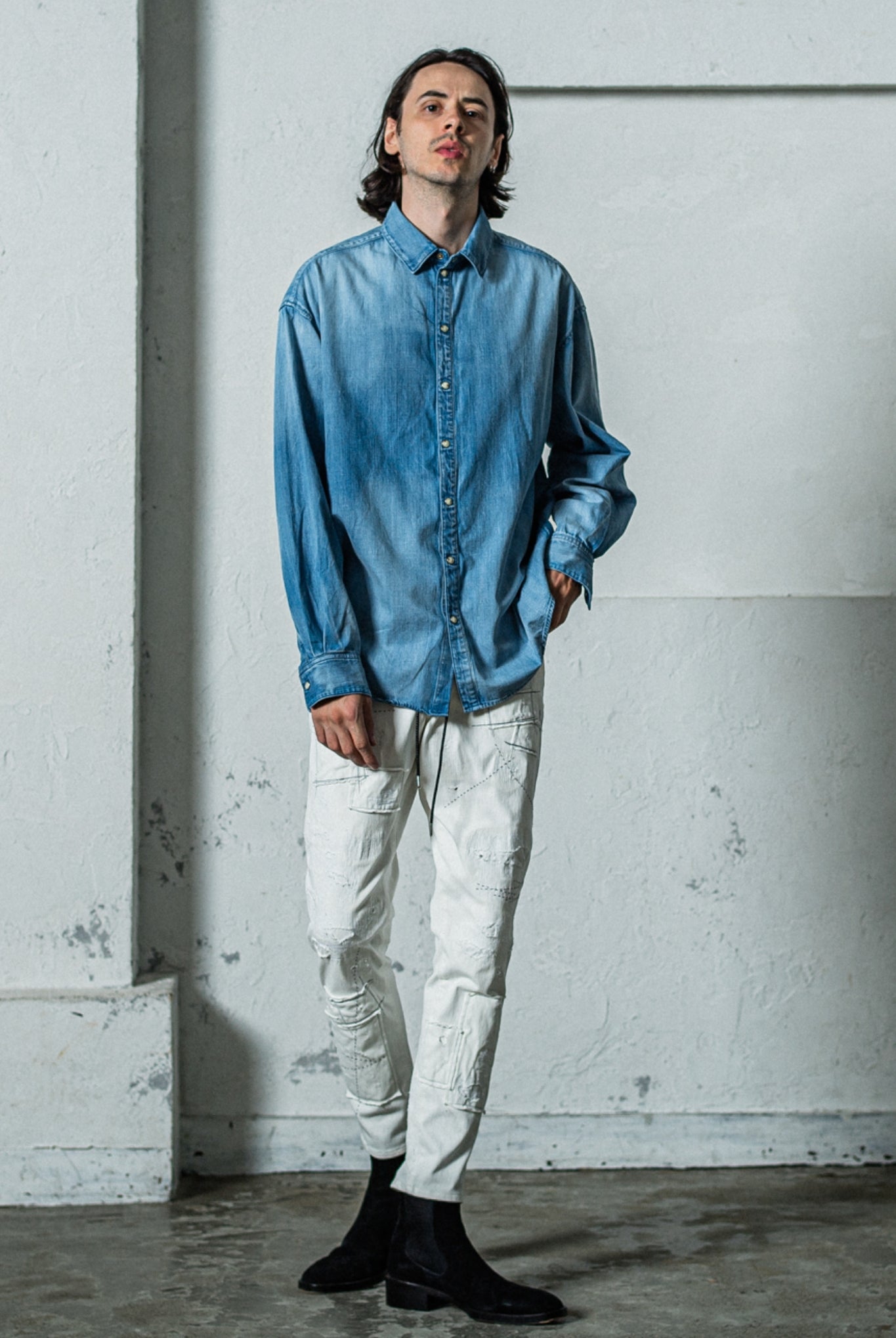 【ご予約受付中】MICK DENIM JERSEY RC35-ST-020 ジャージーンズ 定番 ストレッチ ゴムウエスト / WHREMAKE [全2色]