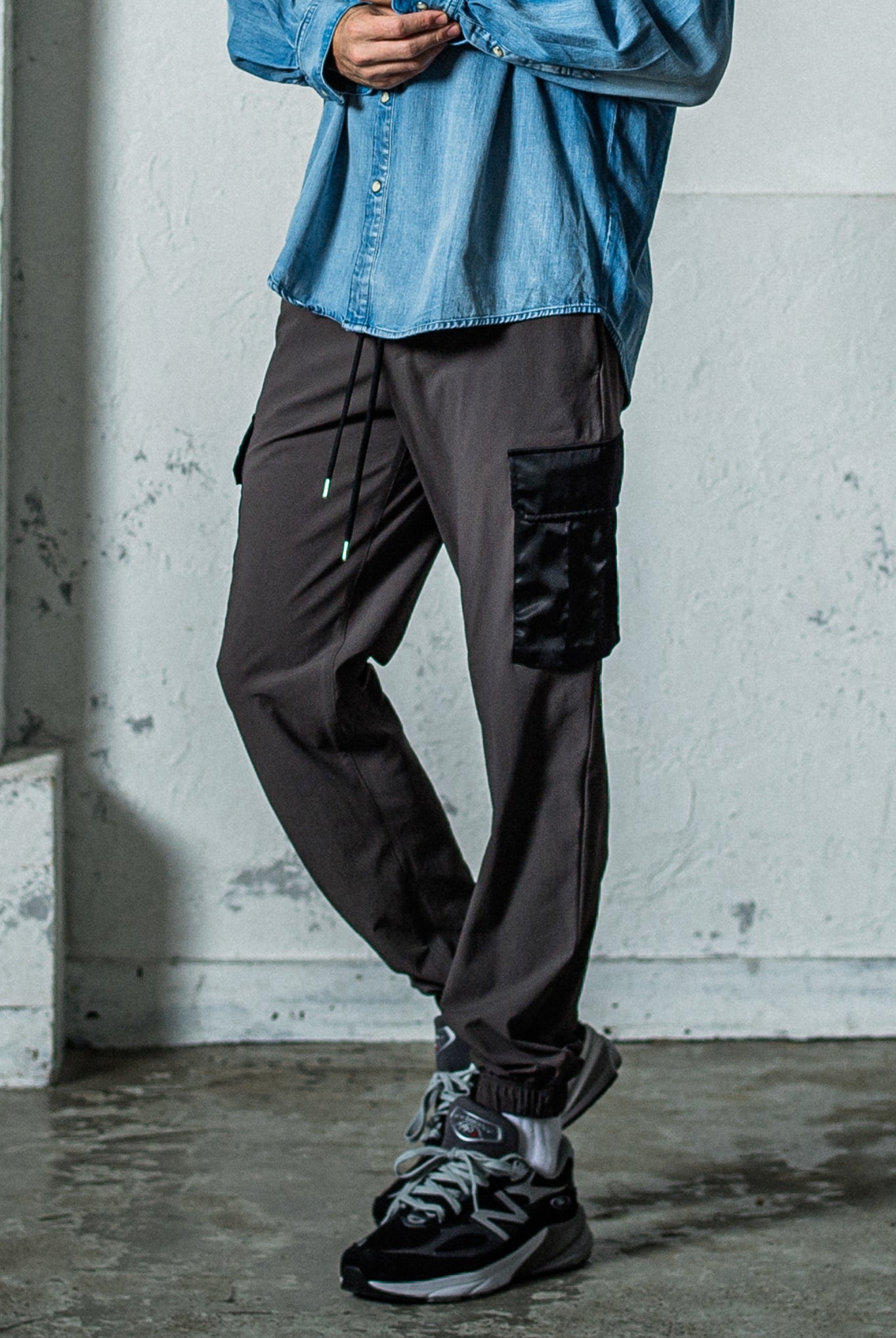 NY PT CARGO PANTS RC35-ST-035 イージーカーゴパンツ 軽量ナイロン 接触冷感 UVカット ストレッチ / CHARCOAL [全3色]