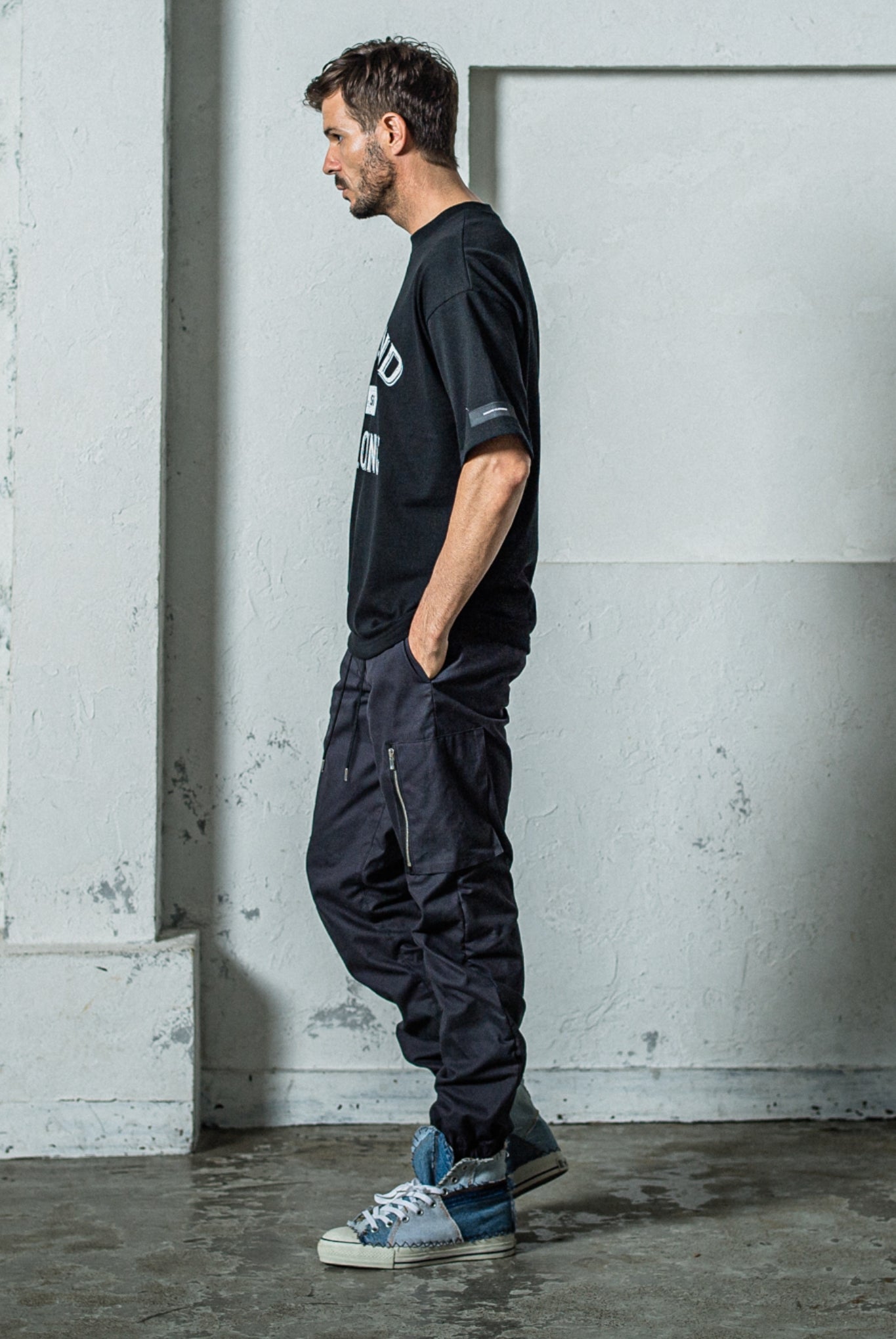 【ご予約受付中】DAVID CARGO PANTS RC35-ST-040 カーゴパンツ 経年変化 立体デザイン 美シルエット / BLACK [全2色]