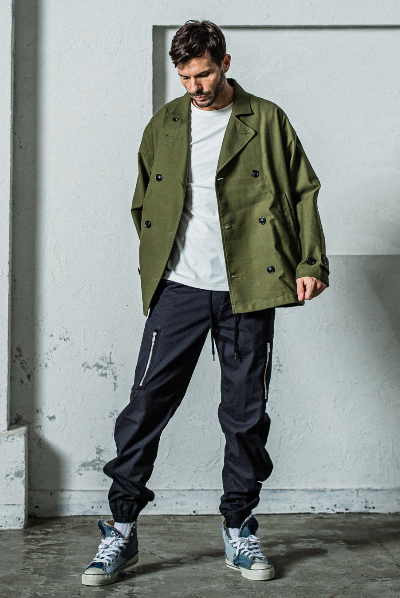 【ご予約受付中】DAVID CARGO PANTS RC35-ST-040 カーゴパンツ 経年変化 立体デザイン 美シルエット / BLACK [全2色]