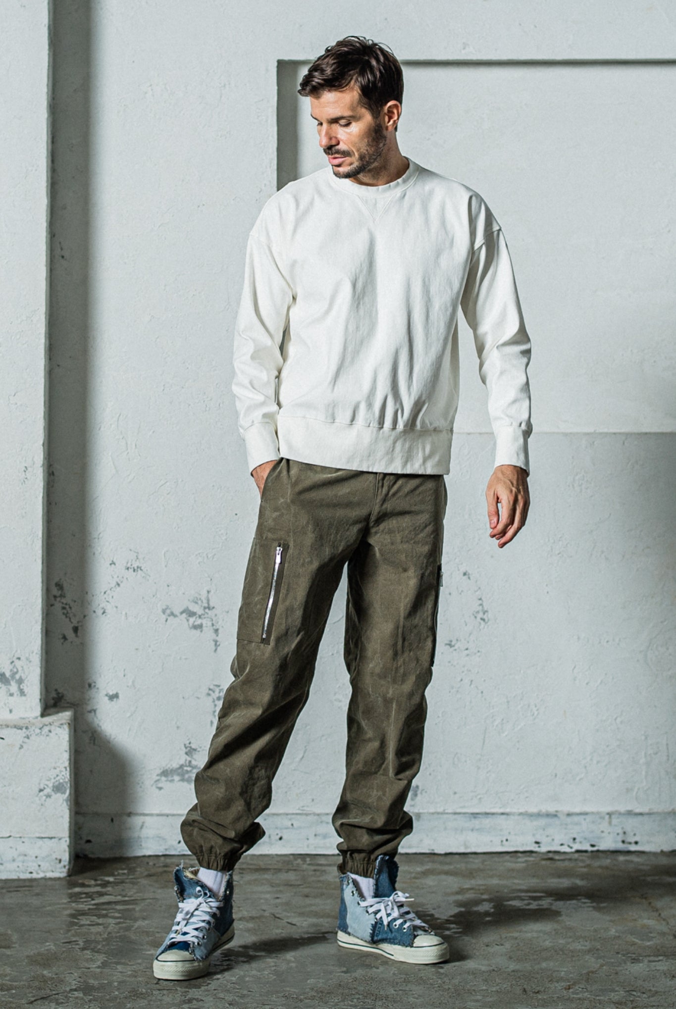 【ご予約受付中】DAVID CARGO PANTS RC35-ST-040 カーゴパンツ 経年変化 立体デザイン 美シルエット / VKHAKI [全2色]