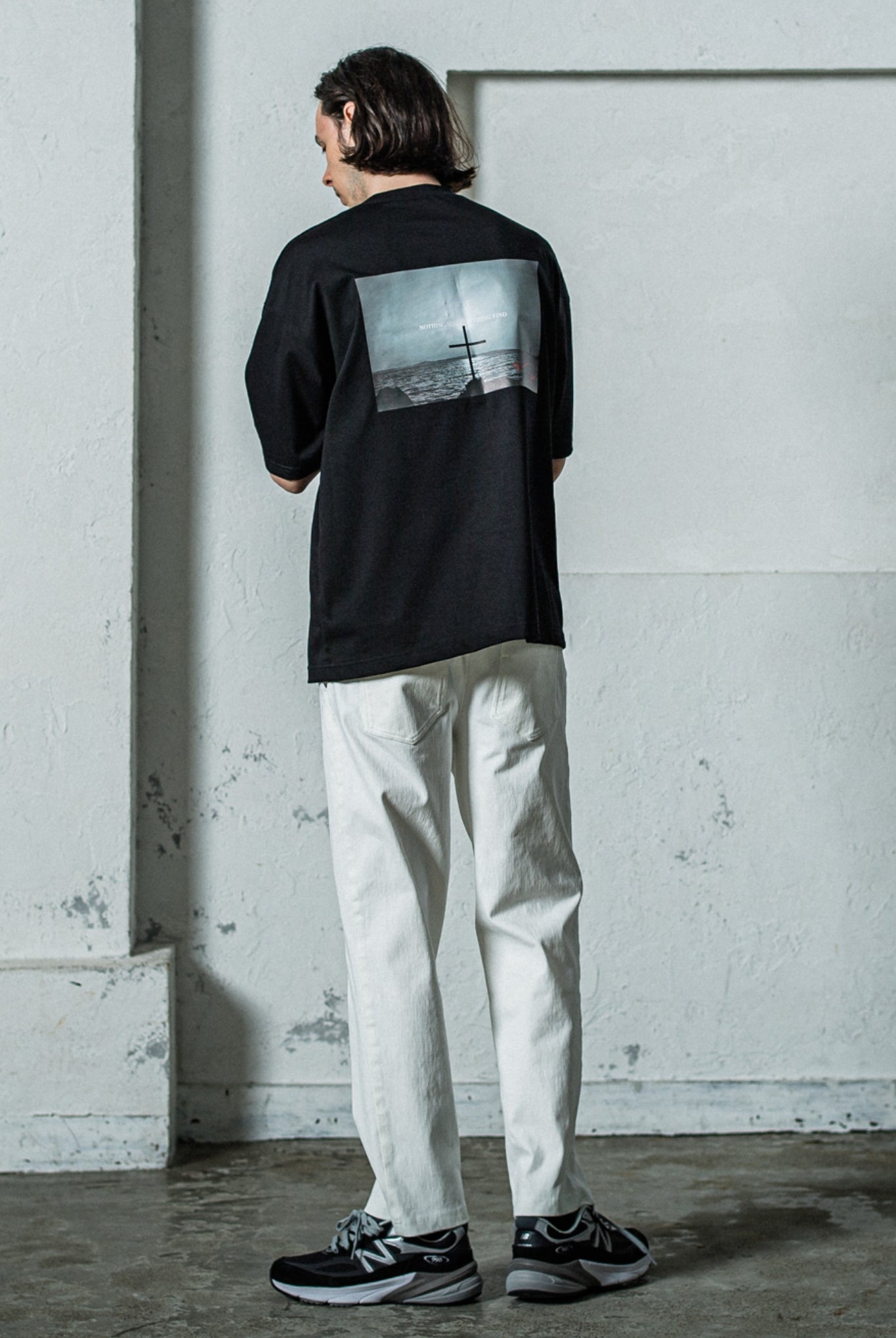 【ご予約受付中】BACK Photo OVER TEE RC35-T-001 Tシャツ コットン100% UVカット 蒸れにくい 光沢感 しなやかな手触り / BLACK [全3色]