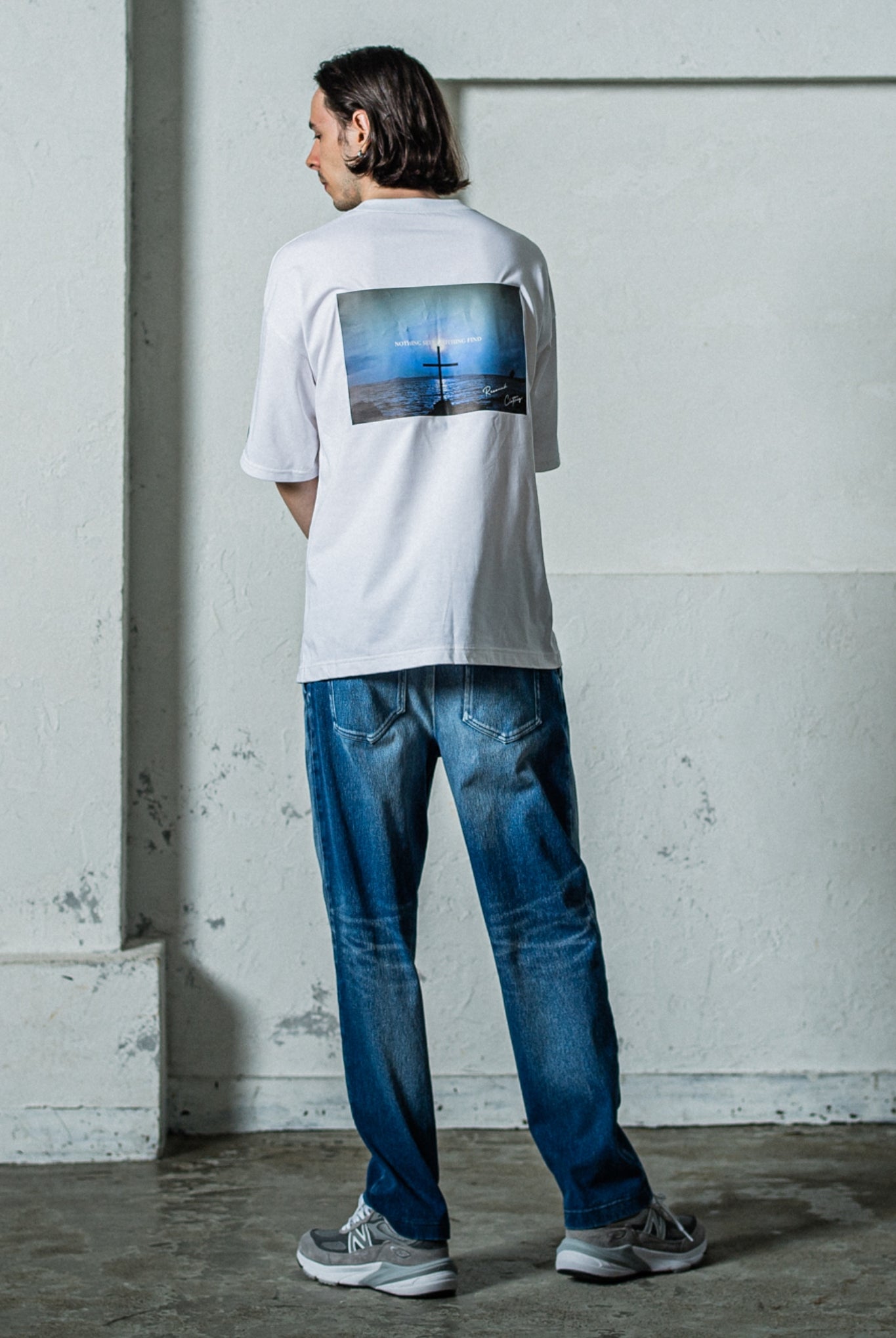 【ご予約受付中】BACK Photo OVER TEE RC35-T-001 Tシャツ コットン100% UVカット 蒸れにくい 光沢感 しなやかな手触り / WHITE[全3色]