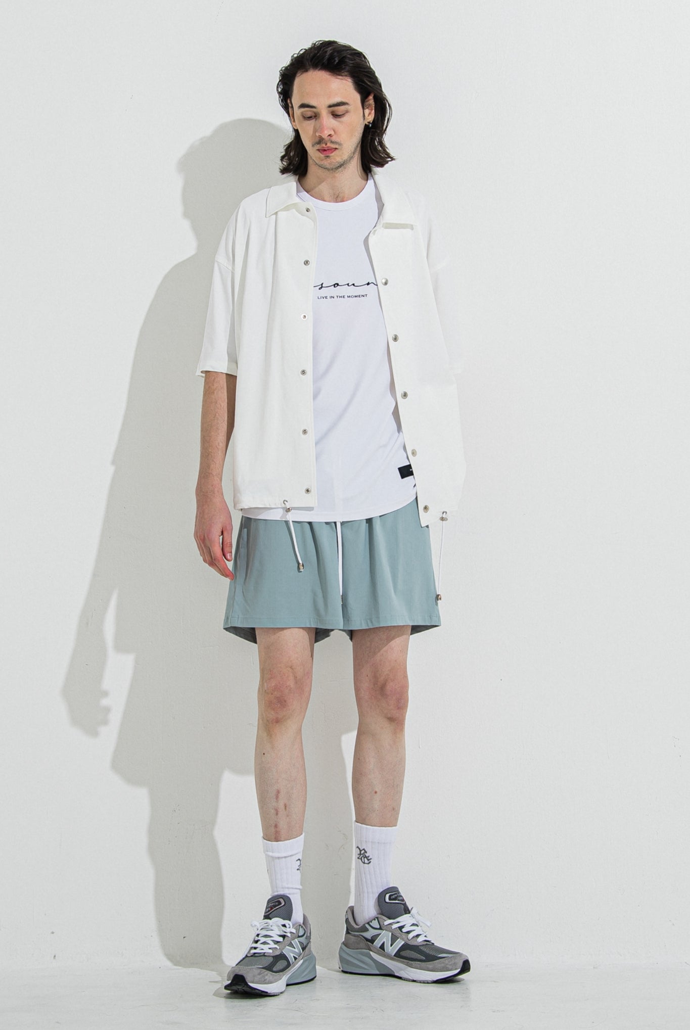 【ご予約受付中】NYLON HALF COACH JACKET RC36-C-002 コーチジャケット セットアップ / WHITE