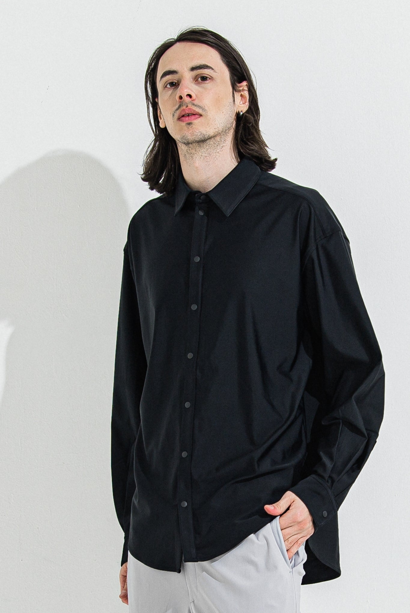 【ご予約受付中】RUSH JACK SHIRTS RC36-SH-001 シャツ ラッシュガード スナップボタン UVカット ストレッチ 速乾 / BLACK