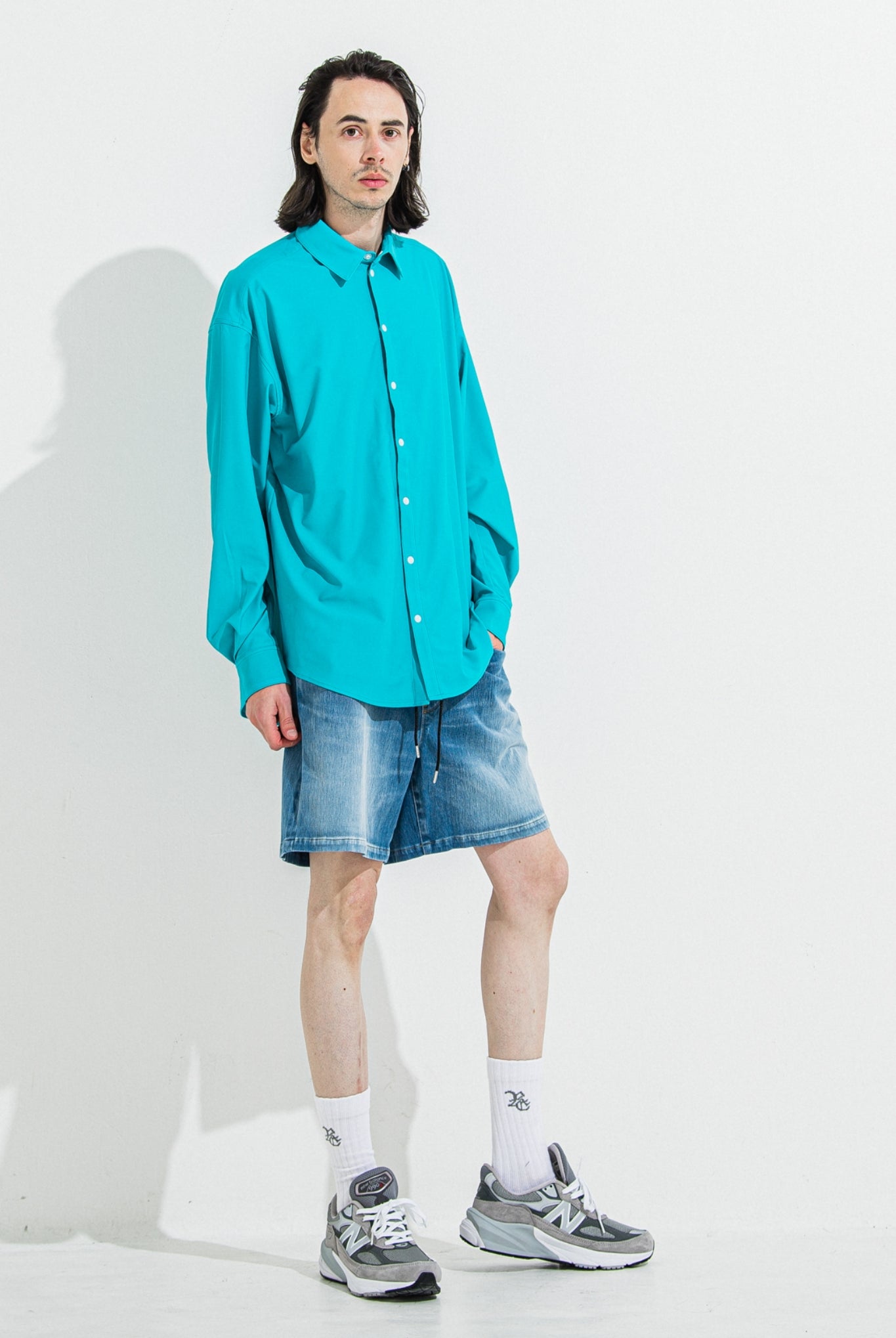 【ご予約受付中】RUSH JACK SHIRTS RC36-SH-001 シャツ ラッシュガード スナップボタン UVカット ストレッチ 速乾 / turquoise