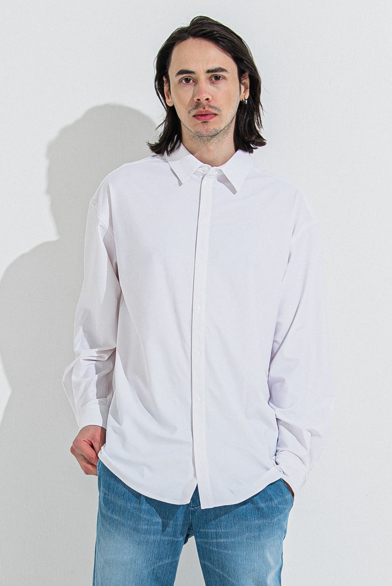 【ご予約受付中】RUSH JACK SHIRTS RC36-SH-001 シャツ ラッシュガード スナップボタン UVカット ストレッチ 速乾 / WHITE