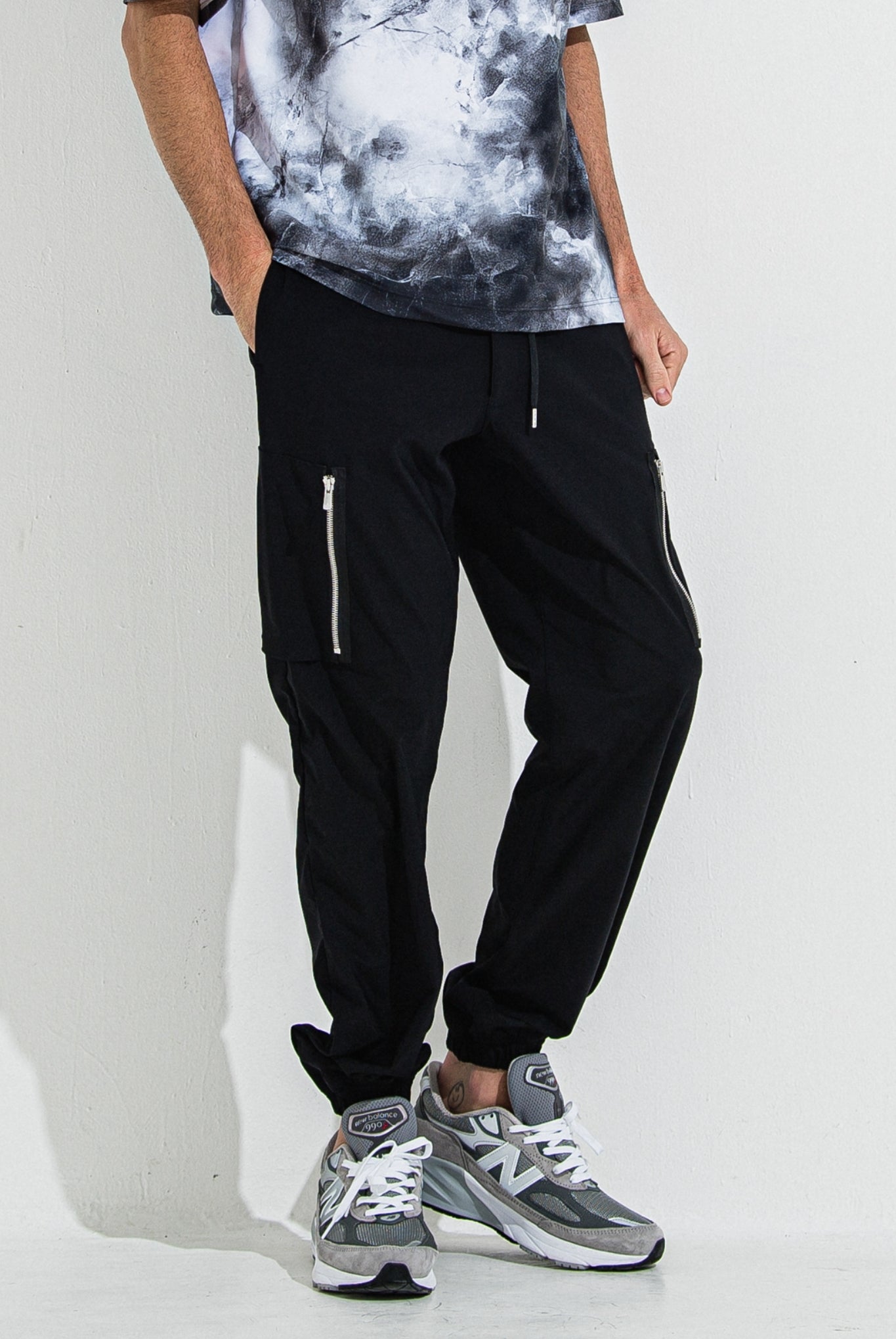 【ご予約受付中】DAVID NYLON CARGO PANTS RC36-ST-040 カーゴパンツ イージーパンツ 速乾性 ストレッチ / BLACK