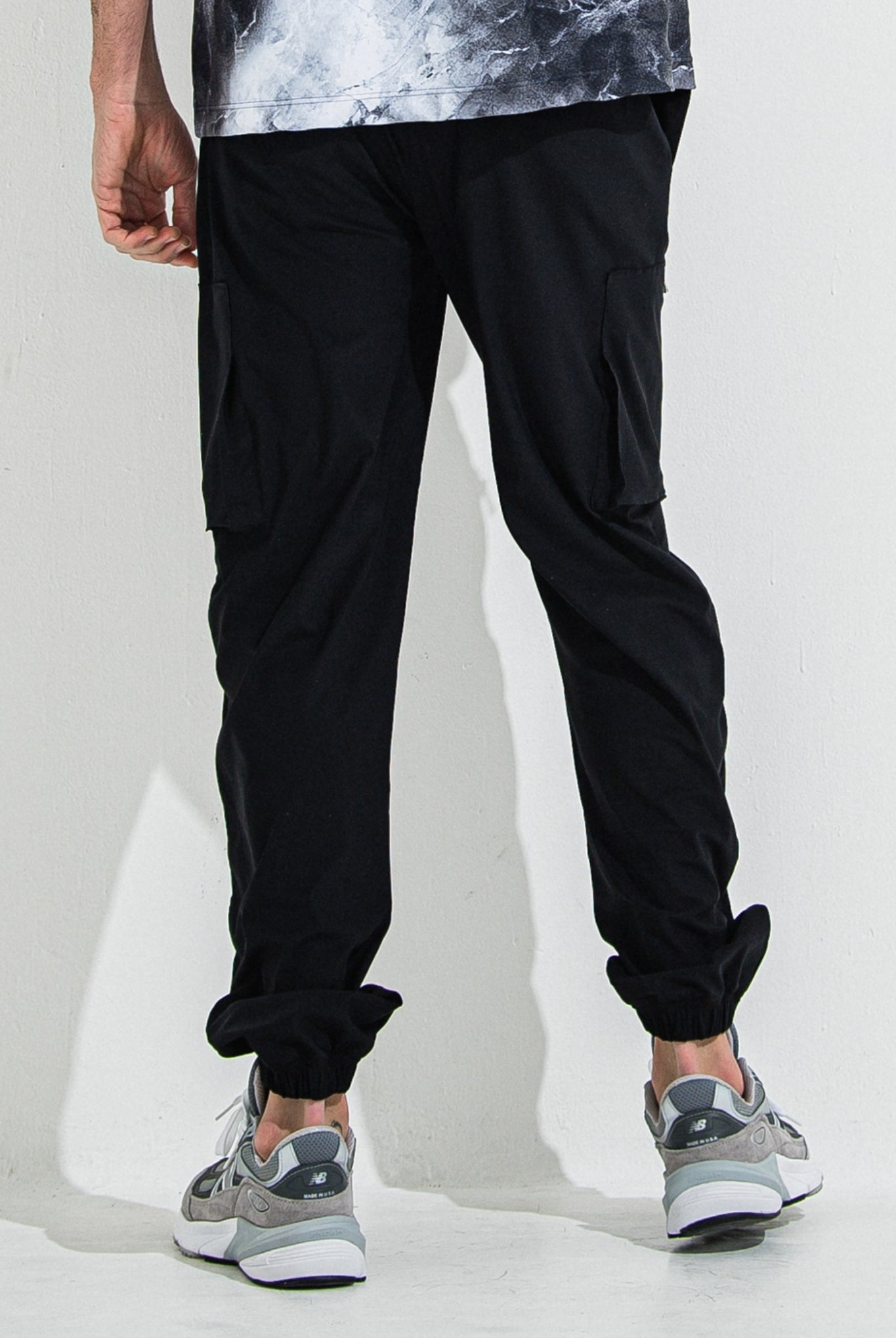 【ご予約受付中】DAVID NYLON CARGO PANTS RC36-ST-040 カーゴパンツ イージーパンツ 速乾性 ストレッチ / BLACK