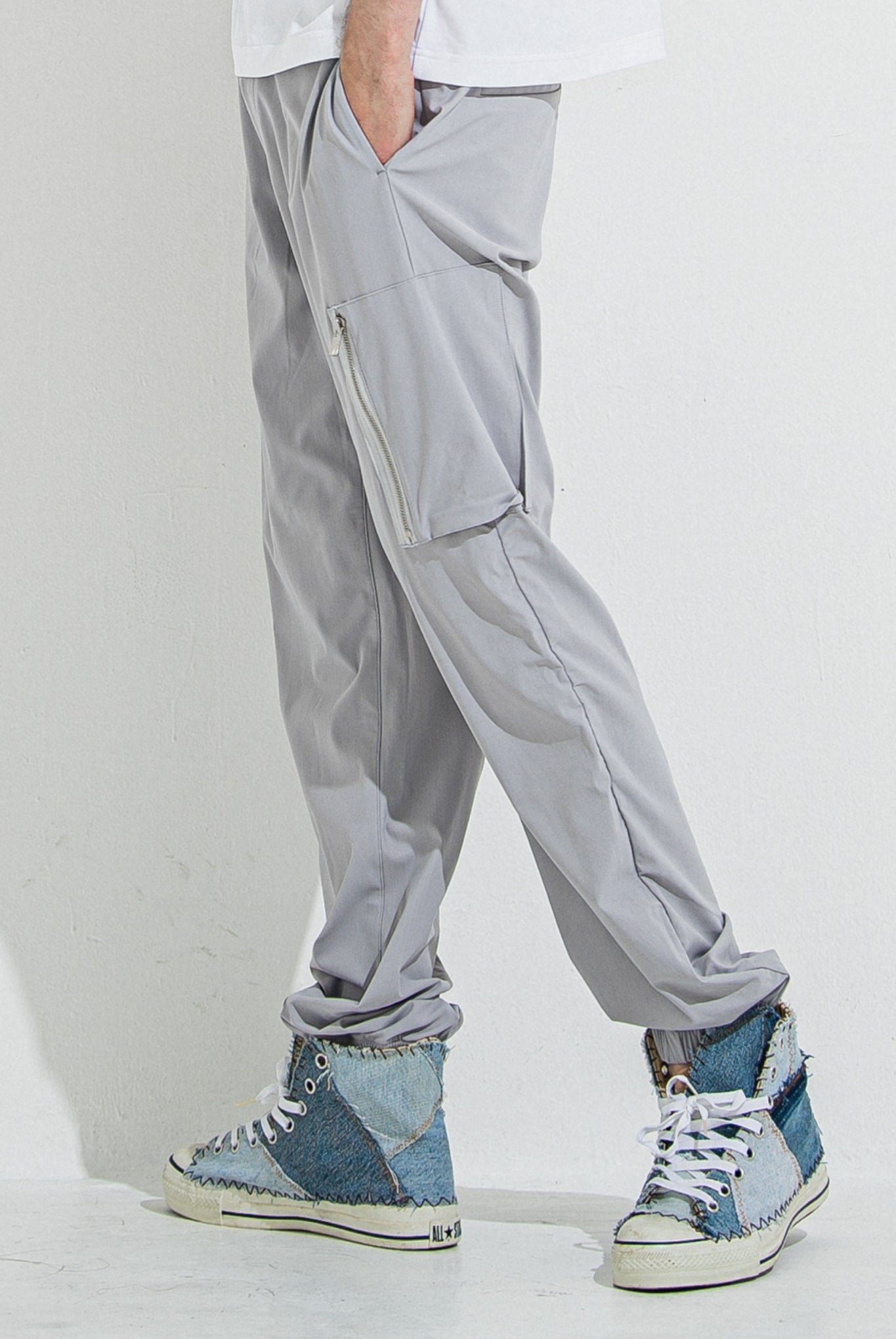 【ご予約受付中】DAVID NYLON CARGO PANTS RC36-ST-040 カーゴパンツ イージーパンツ 速乾性 ストレッチ / GREY