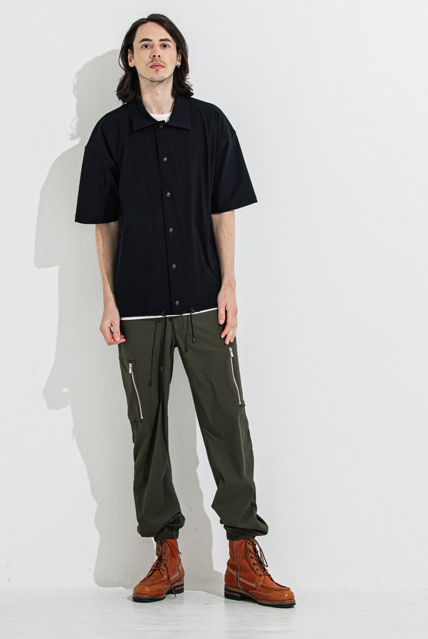 【ご予約受付中】DAVID NYLON CARGO PANTS RC36-ST-040 カーゴパンツ イージーパンツ 速乾性 ストレッチ / KHAKI