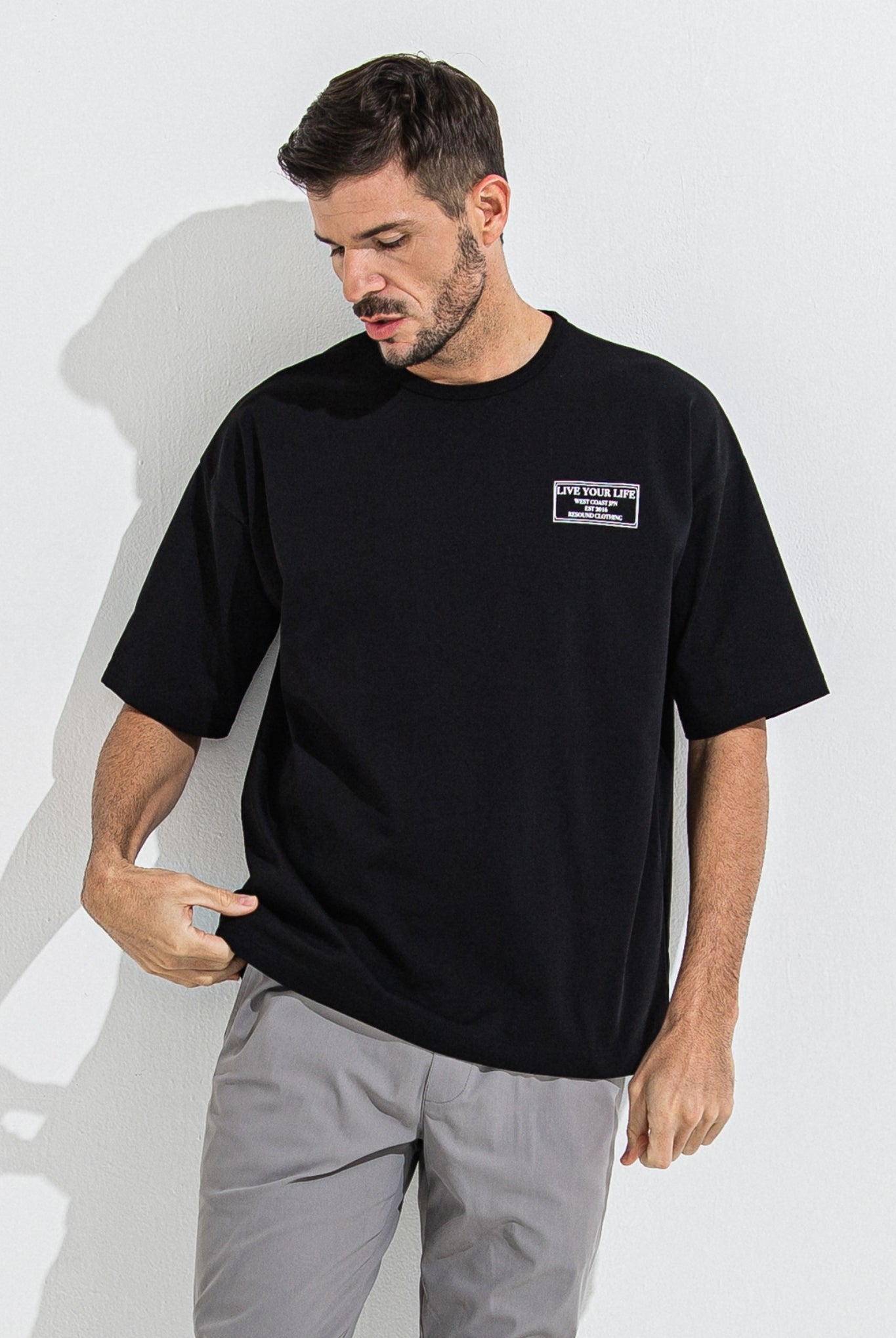 【ご予約受付中】CREW OVER TEE RC36-T-007 Tシャツ コットン100% オーバーサイズ 蒸れにくい / BLACK