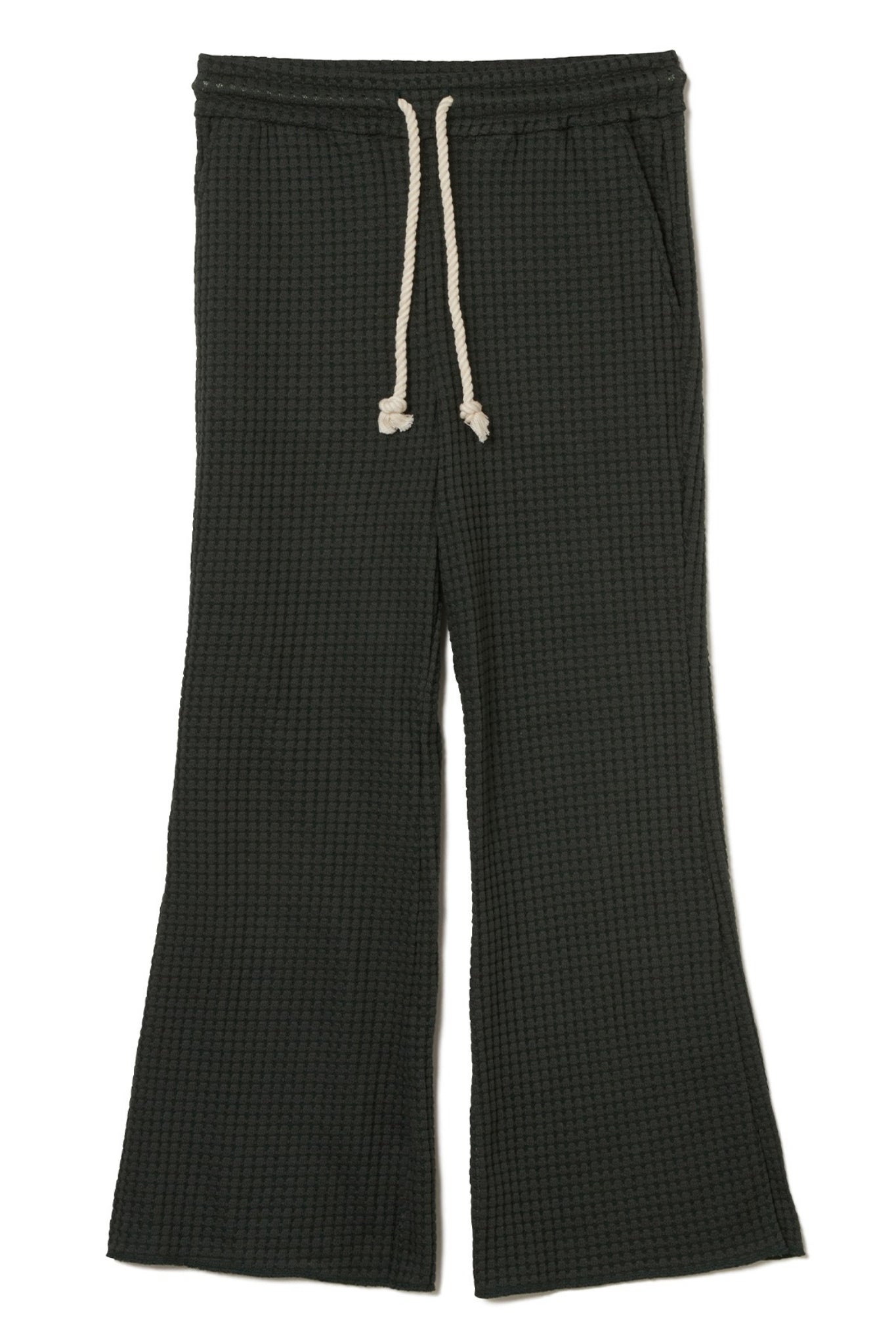 BIG WAFFLE FLARE PANTS LSEA24A5559-S ロングパンツ フレアパンツ 速乾 軽量 伸縮性 セットアップ 日本製 / D.GREEN