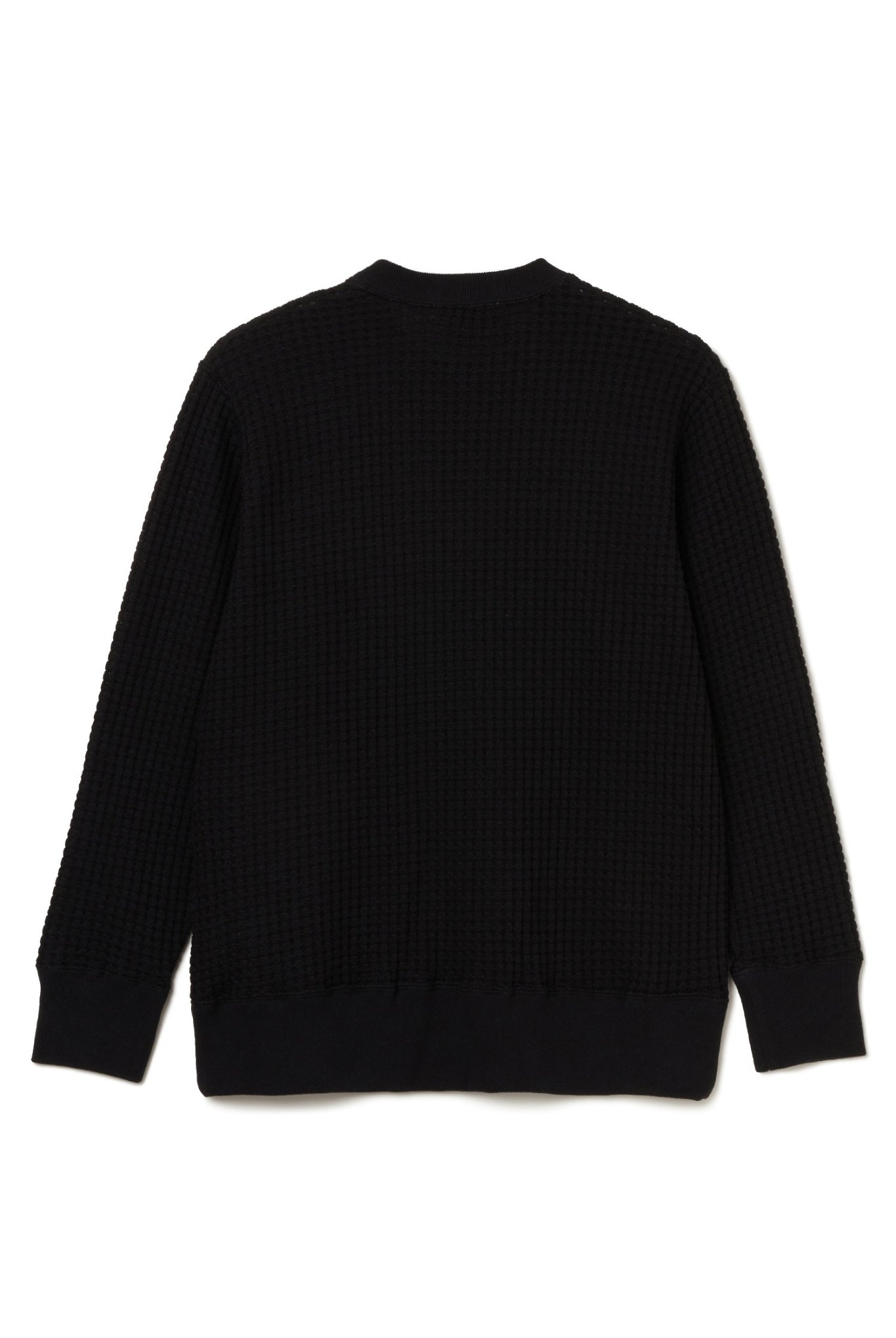 BIG WAFFLE PULLOVER MSEA24A8234-M プルオーバー カットソー ジップポケット付き 速乾 軽量 ストレッチ 日本製 / BLACK