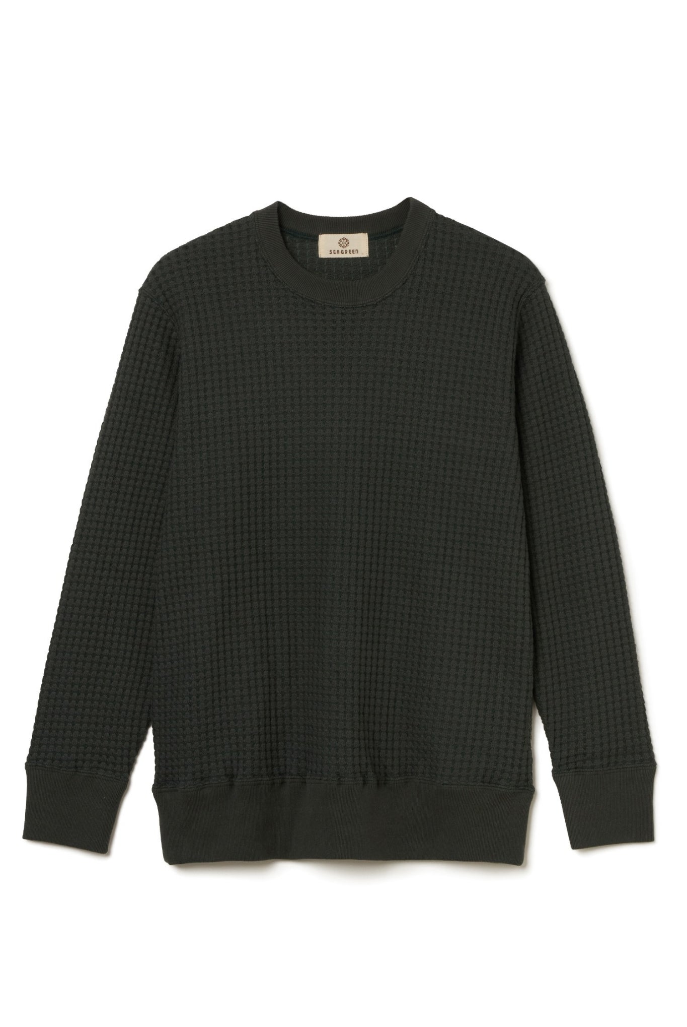 BIG WAFFLE PULLOVER MSEA24A8234-M プルオーバー カットソー ジップポケット付き 速乾 軽量 ストレッチ 日本製 / D.GREEN