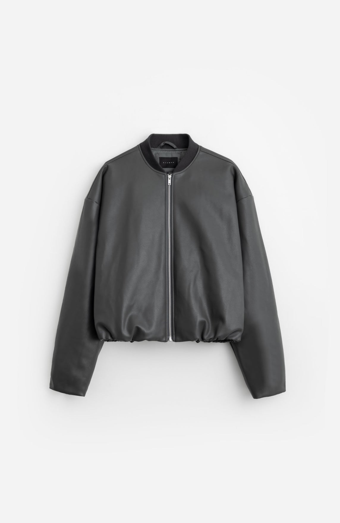 Faux Leather Oversized Cropped Bomber SLA-M3313JK ジャケット / BLACK