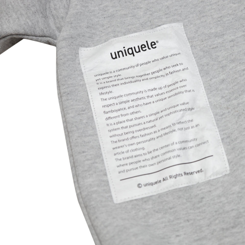 uniquele　HEAVY FLEECE CREWNECK SWEAT クルーネック スウェット SW2001 ASH GREY アッシュグレー