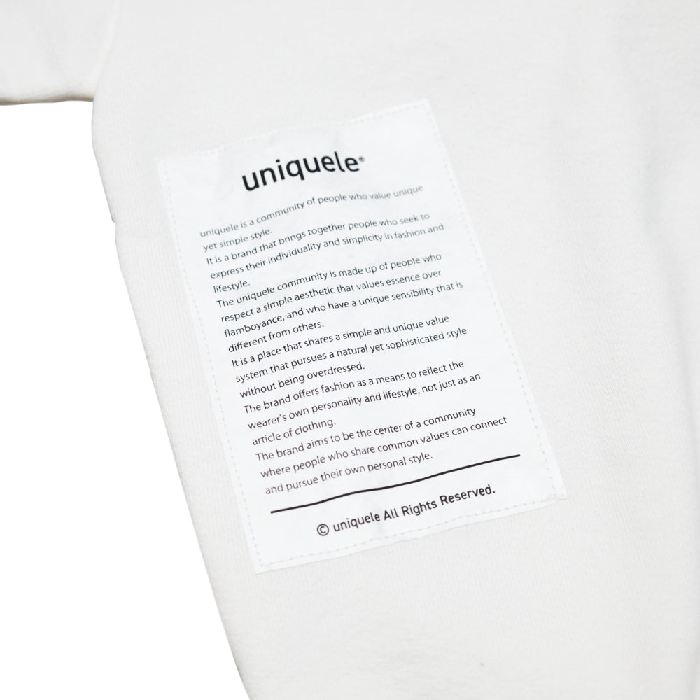 uniquele　HEAVY FLEECE CREWNECK SWEAT クルーネック スウェット SW2001 WHITE ホワイト