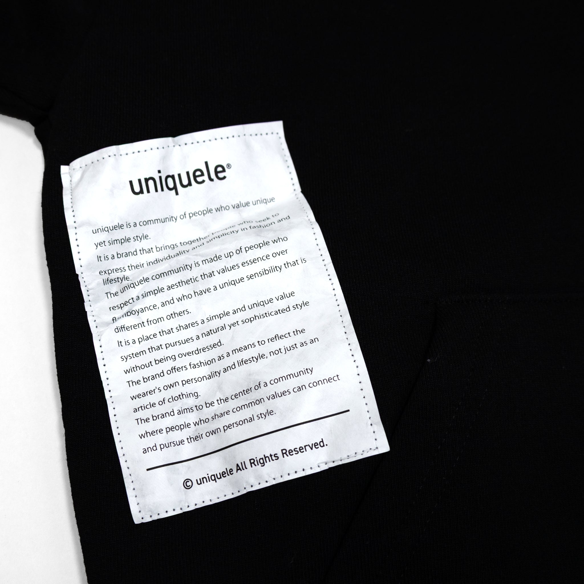 uniquele　HEAVY FLEECE HOODIE スウェット フーディ  FD2001 BLACK ブラック