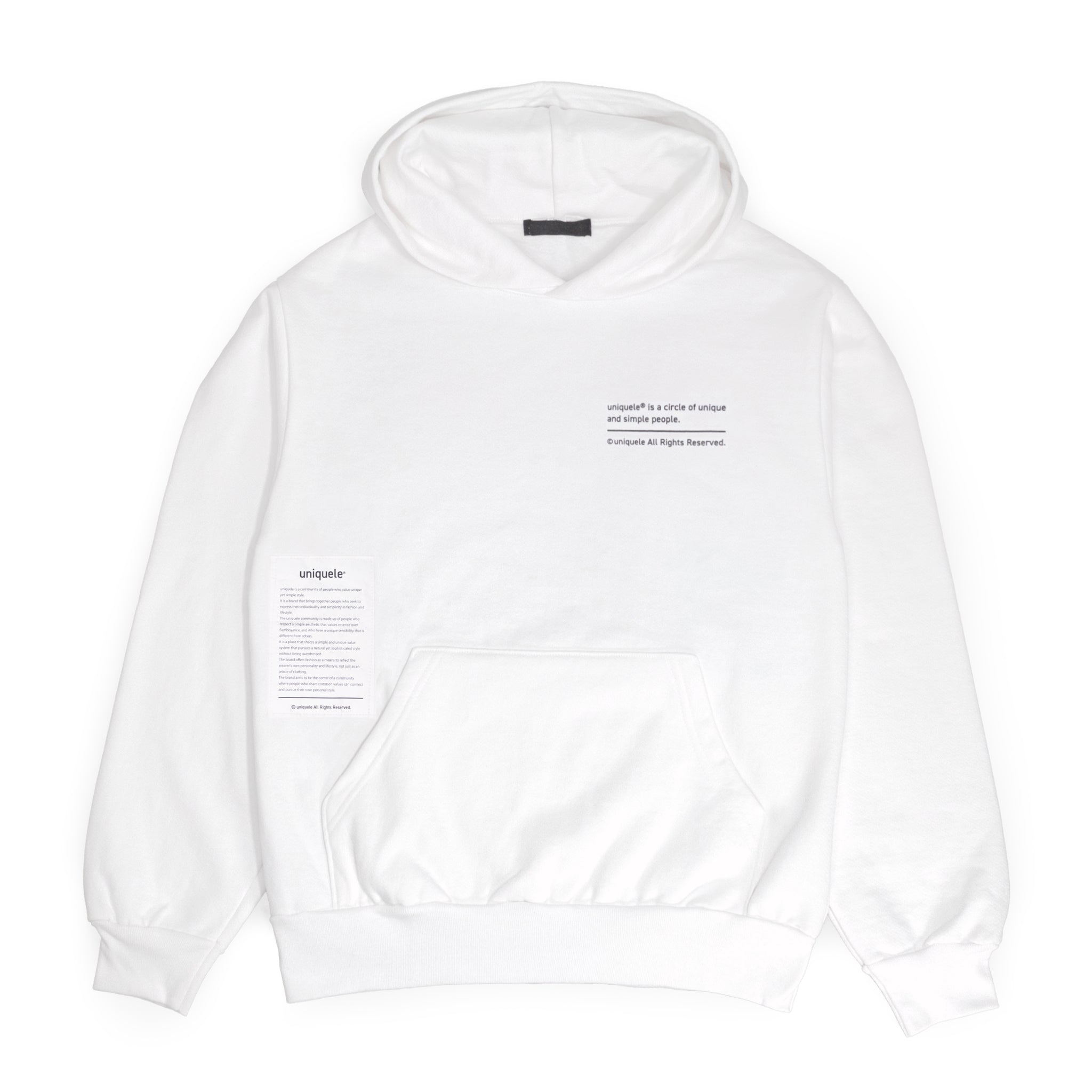 uniquele　HEAVY FLEECE HOODIE スウェット フーディ  FD2001 WHITE ホワイト