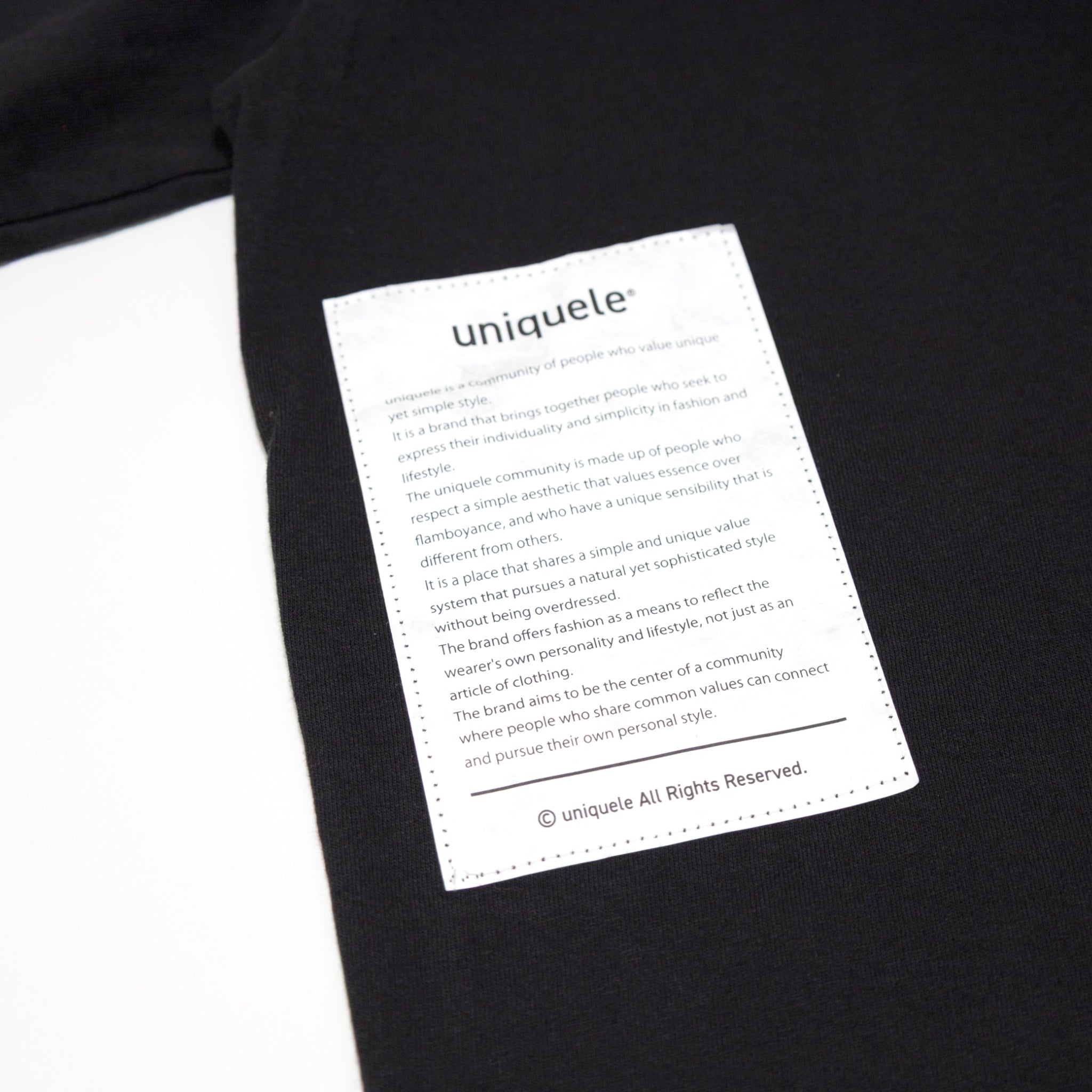 uniquele　LONG SLEEVE CREW NECK T-SHIRT ロングスリーブ クルーネック ロンT LS2001 BLACK ブラック