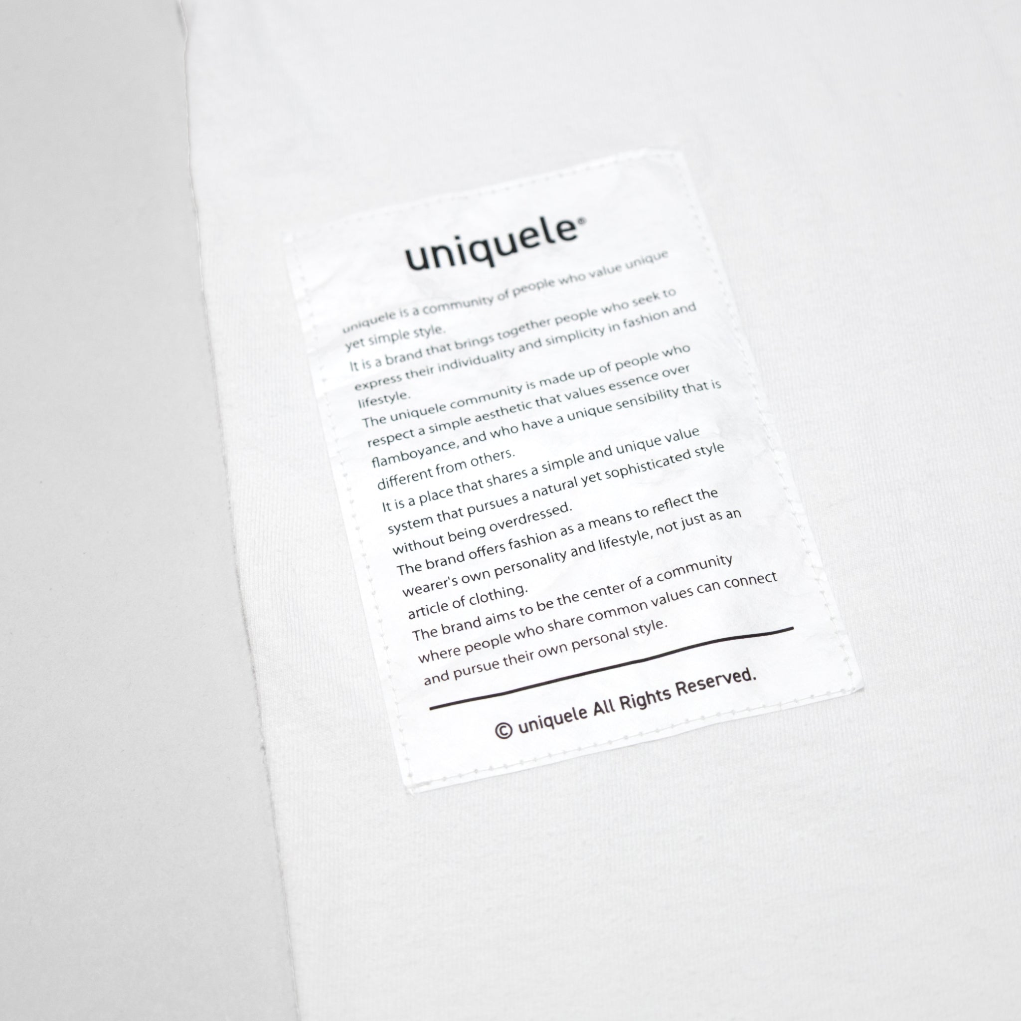 uniquele　LONG SLEEVE CREW NECK T-SHIRT ロングスリーブ クルーネック ロンT LS2001 WHITE ホワイト