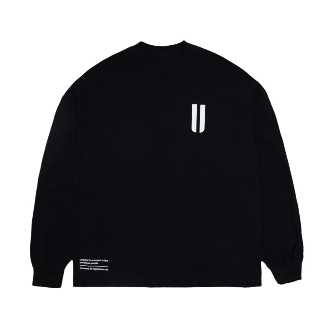 uniquele ロンT クルーネック Made in USA 6.5oz ブラック×ホワイト | uniquele LS2002