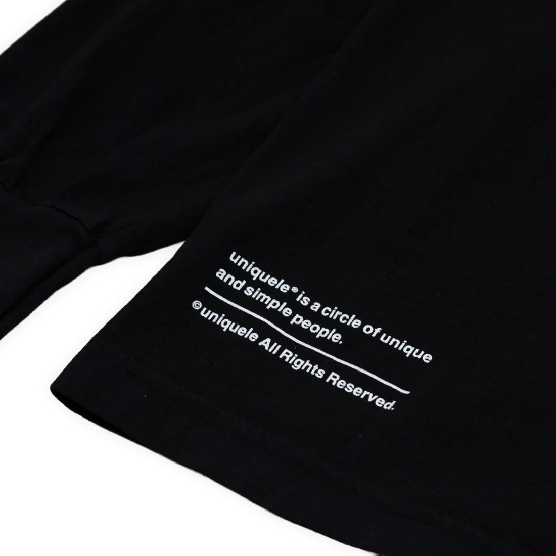 uniquele ロンT クルーネック Made in USA 6.5oz ブラック×ホワイト | uniquele LS2002
