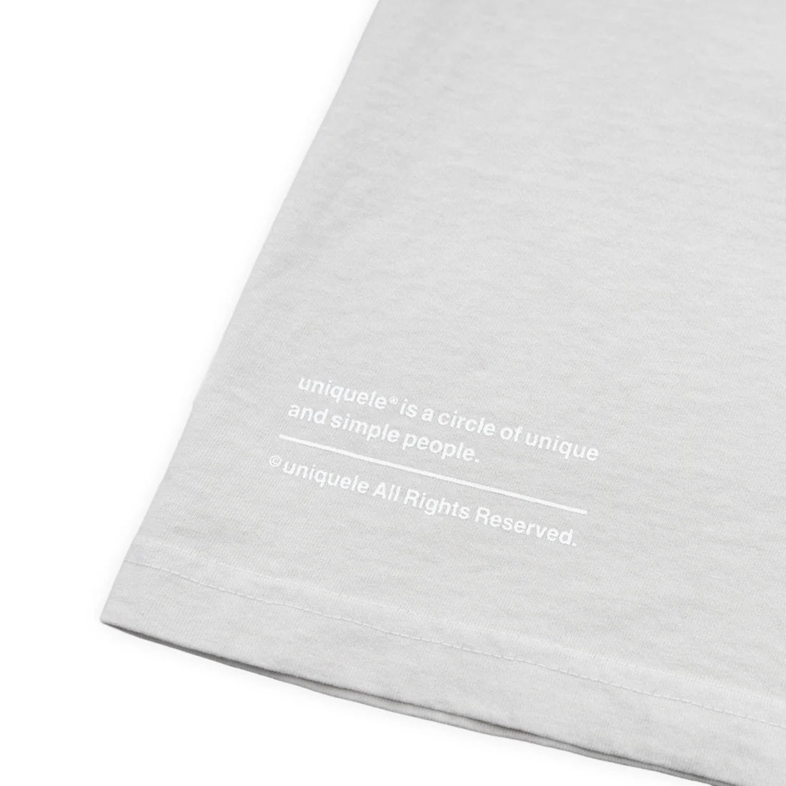 uniquele　CREW NECK T-SHIRT ST2002 CEMENT/ WHITE
