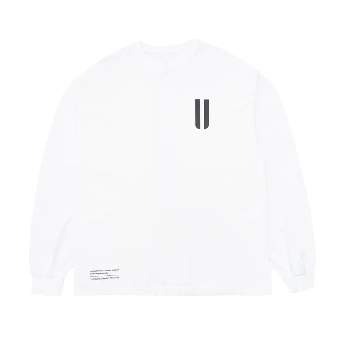 uniquele ロンT クルーネック Made in USA 6.5oz ホワイト×ブラック | uniquele LS2002