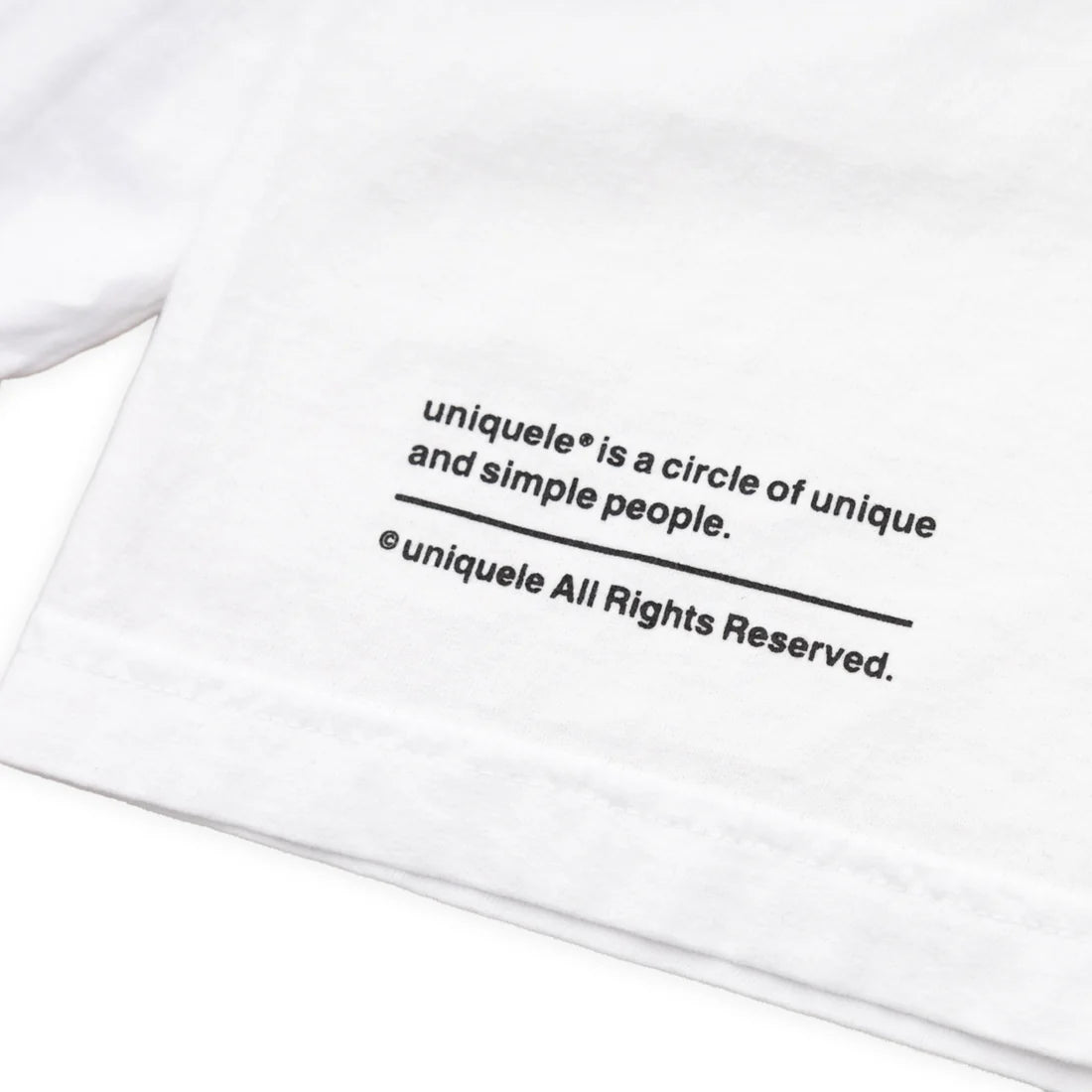uniquele ロンT クルーネック Made in USA 6.5oz ホワイト×ブラック | uniquele LS2002