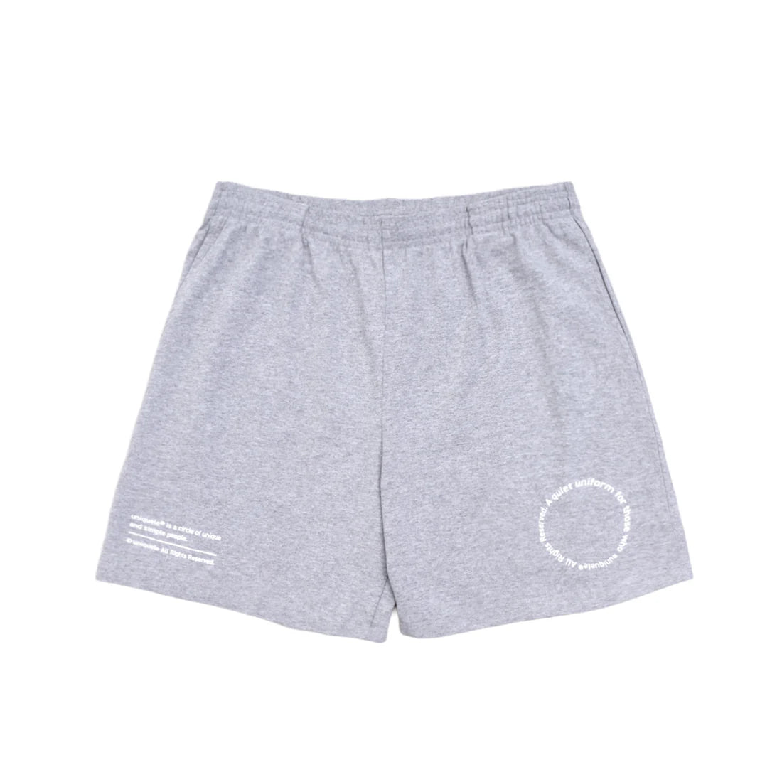 uniquele HEAVY JERSEY SWEAT SHORT SP2003 GREY / WHITE