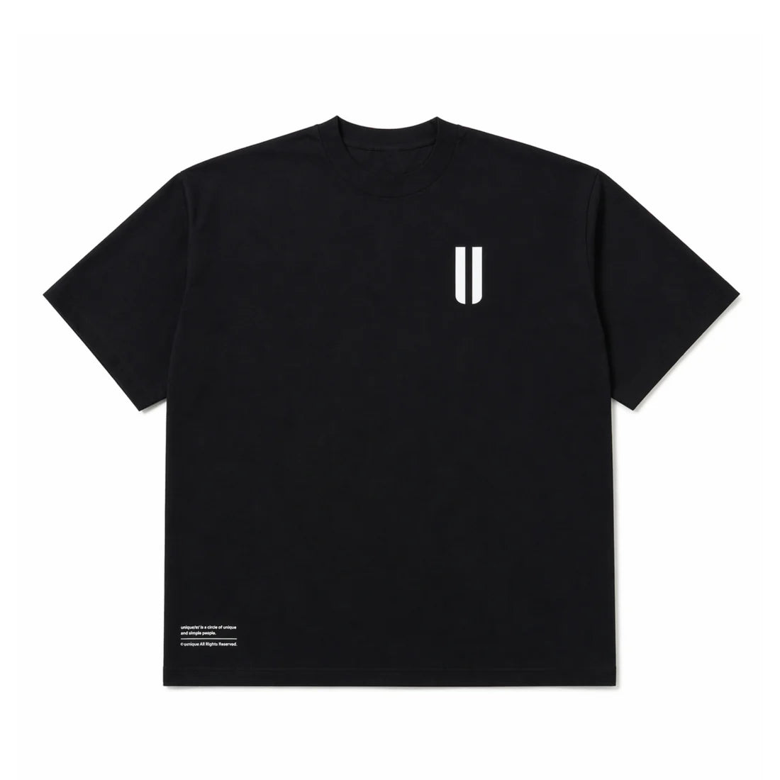 uniquele CREW NECK T-SHIRT ST2002 BLACK / WHITE