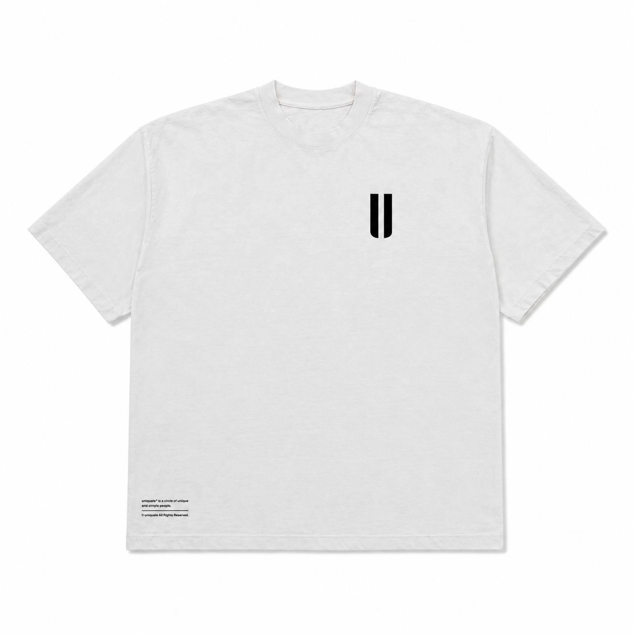 uniquele　CREW NECK T-SHIRT ST2002 CEMENT/ BLACK