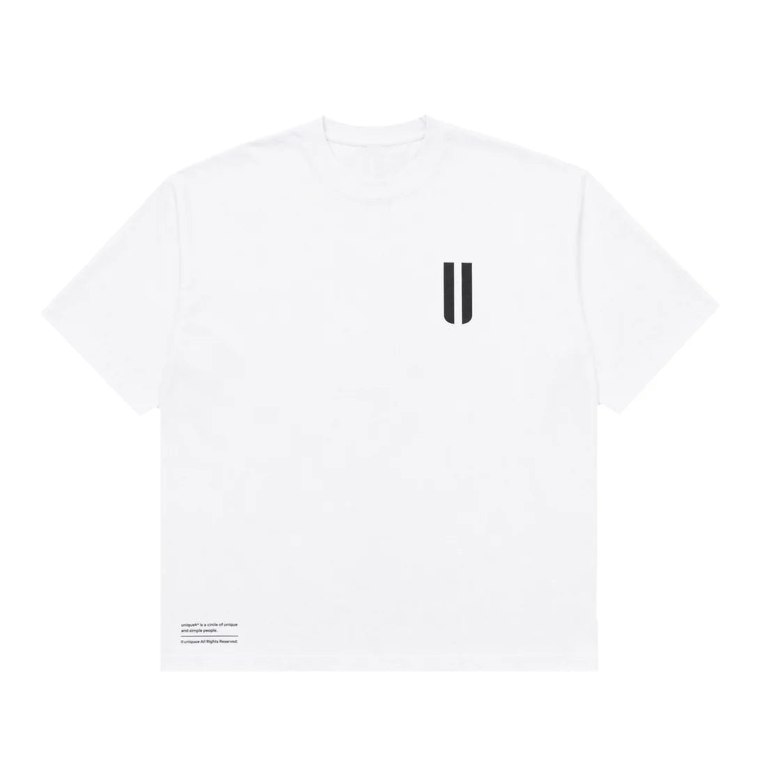 uniquele CREW NECK T-SHIRT ST2002 WHITE/BLACK