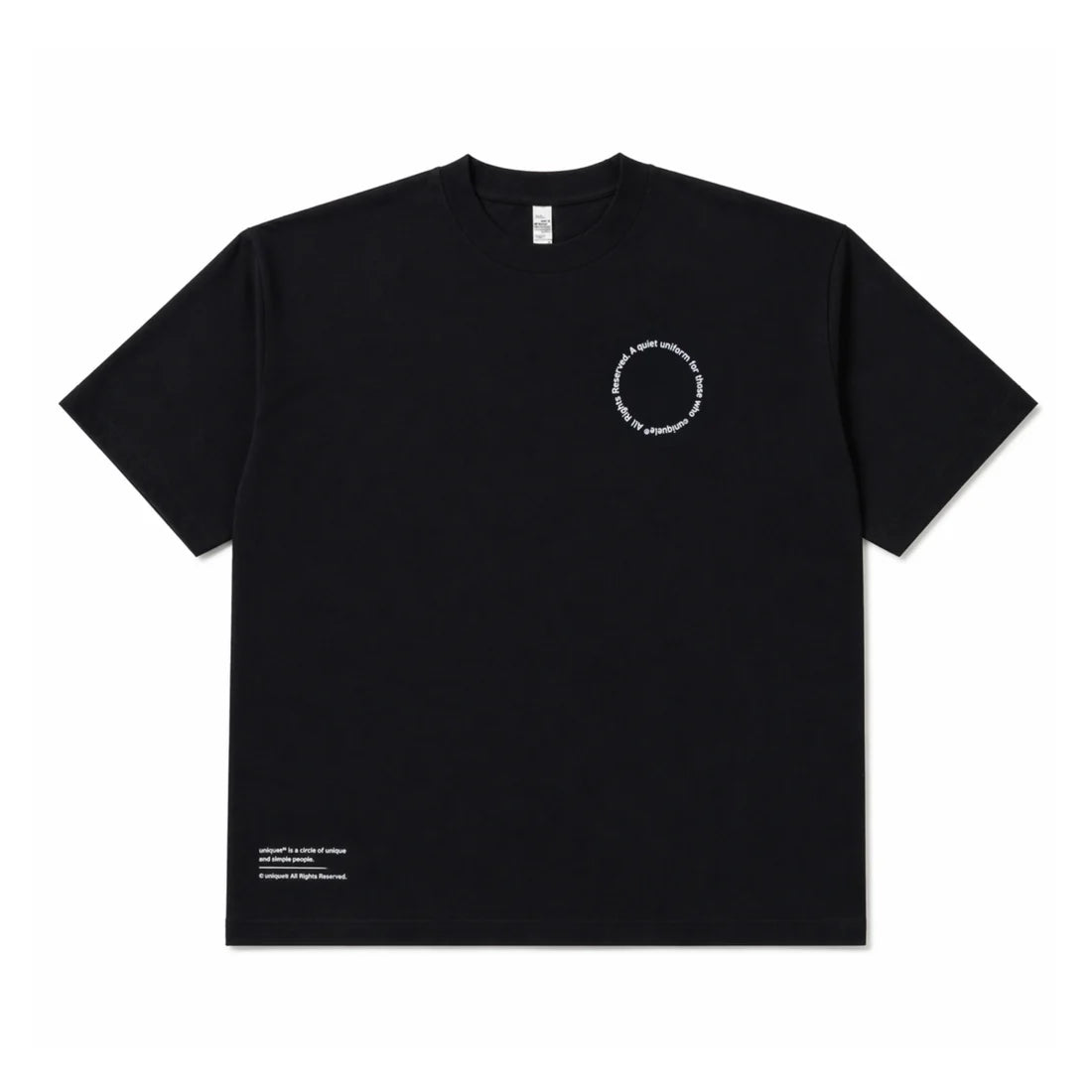 uniquele CREW NECK T-SHIRT ST2003 BLACK / WHITE
