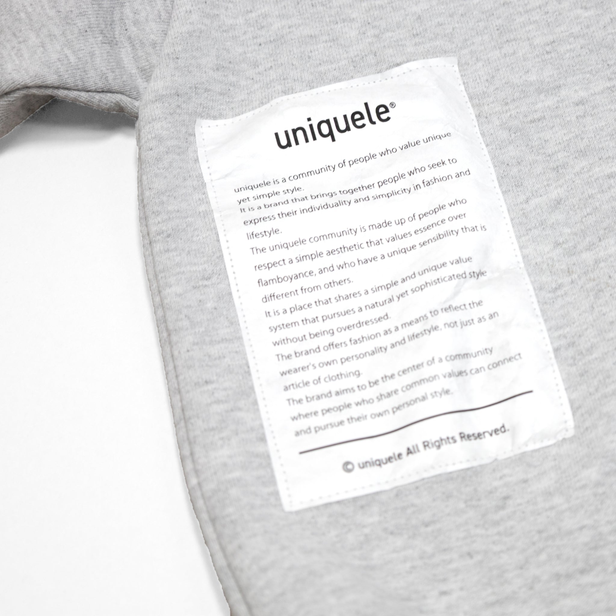 uniquele　HEAVY FLEECE CREWNECK SWEAT クルーネック スウェット SW2001 ASH GREY アッシュグレー