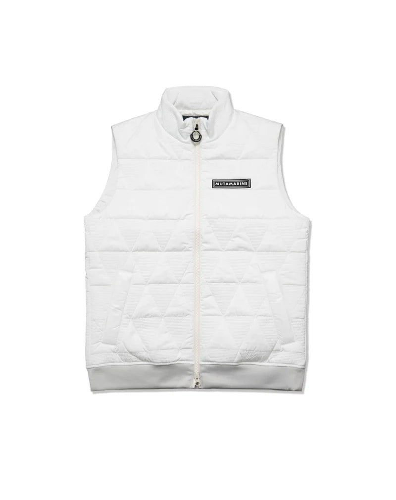 muta MARINE ベスト Geometric down vest MMJC-443369 WHITE