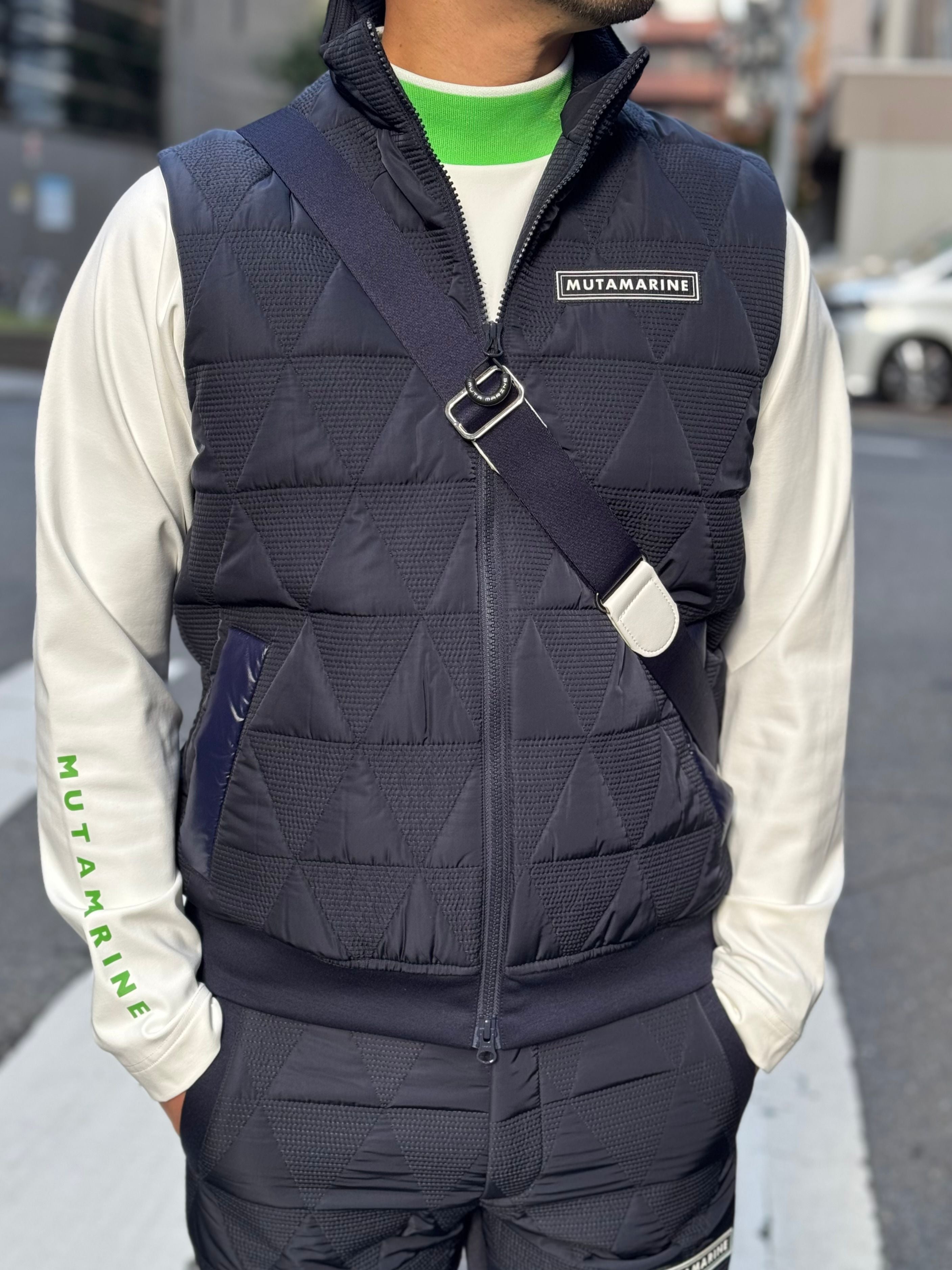 muta MARINE ベスト Geometric down vest MMJC-443369 NAVY