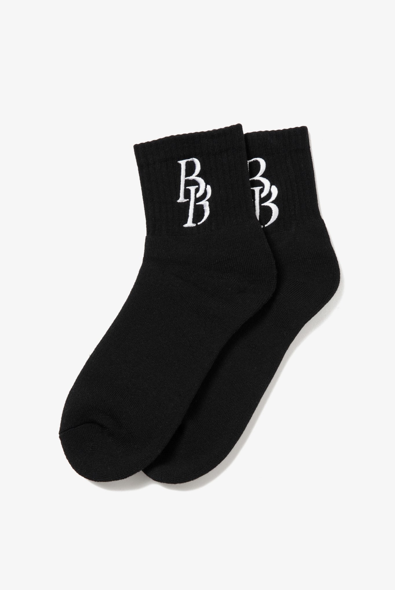 BB LOGO SOCKS B077 ソックス コットン100% 日本製 / BLACK