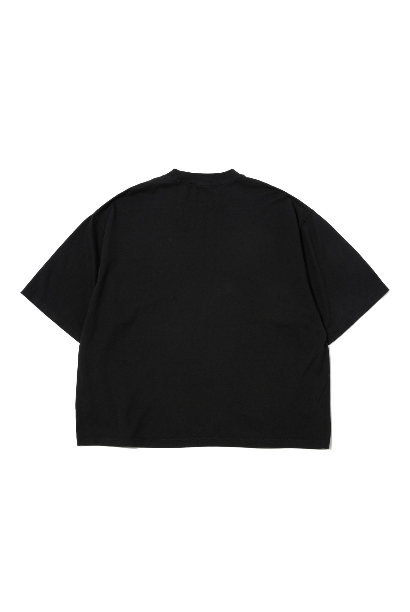 GARMENT DYE DROP SHOULDER B107 Tシャツ ショート丈 7.5オンス 厚手 オーバーサイズ / BLACK