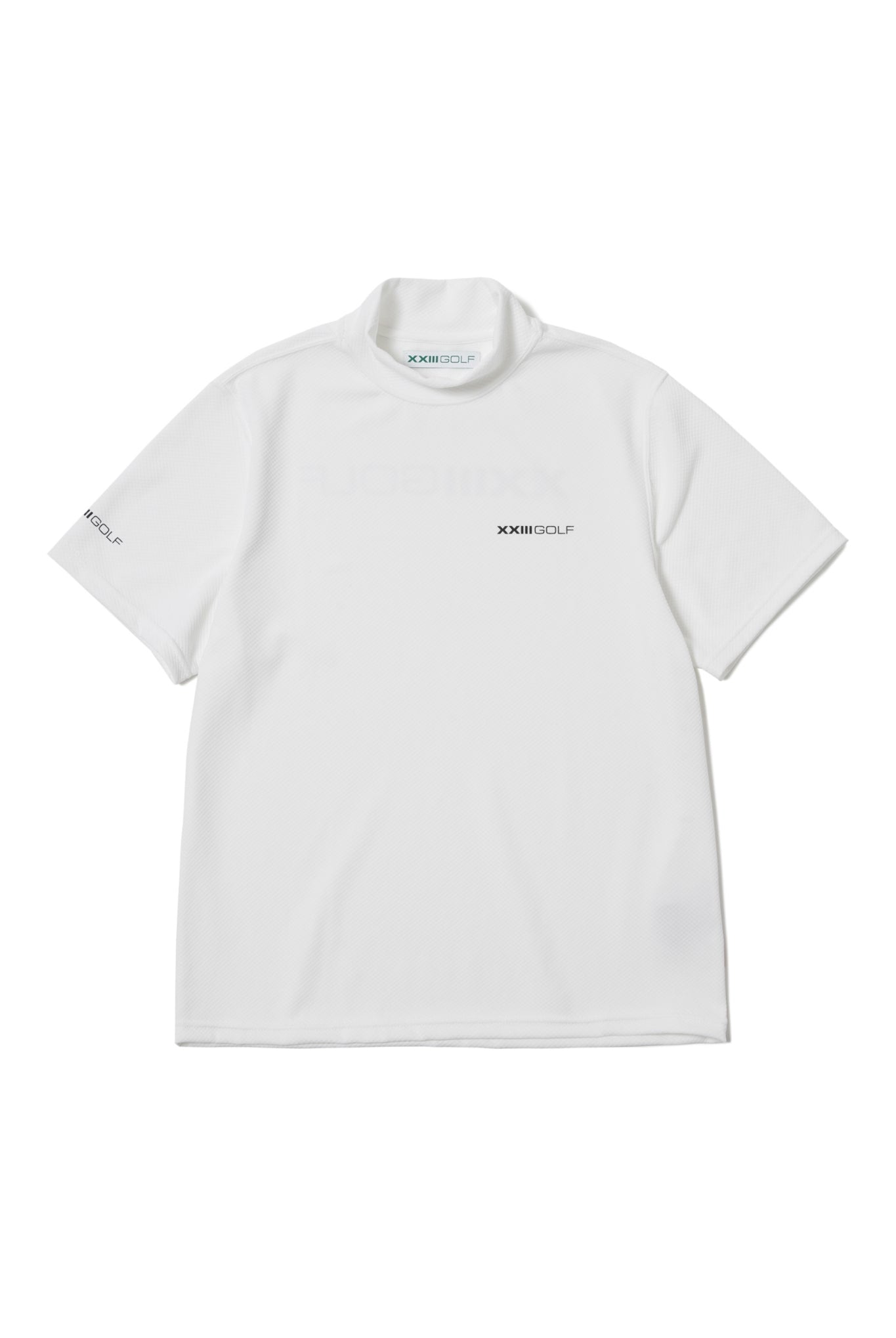 LOGO HIGH NECK S/S TEE G043 モックネック Tシャツ COOLMAX 吸湿 速乾 伸縮 透けにくい 日本製 / WHITE