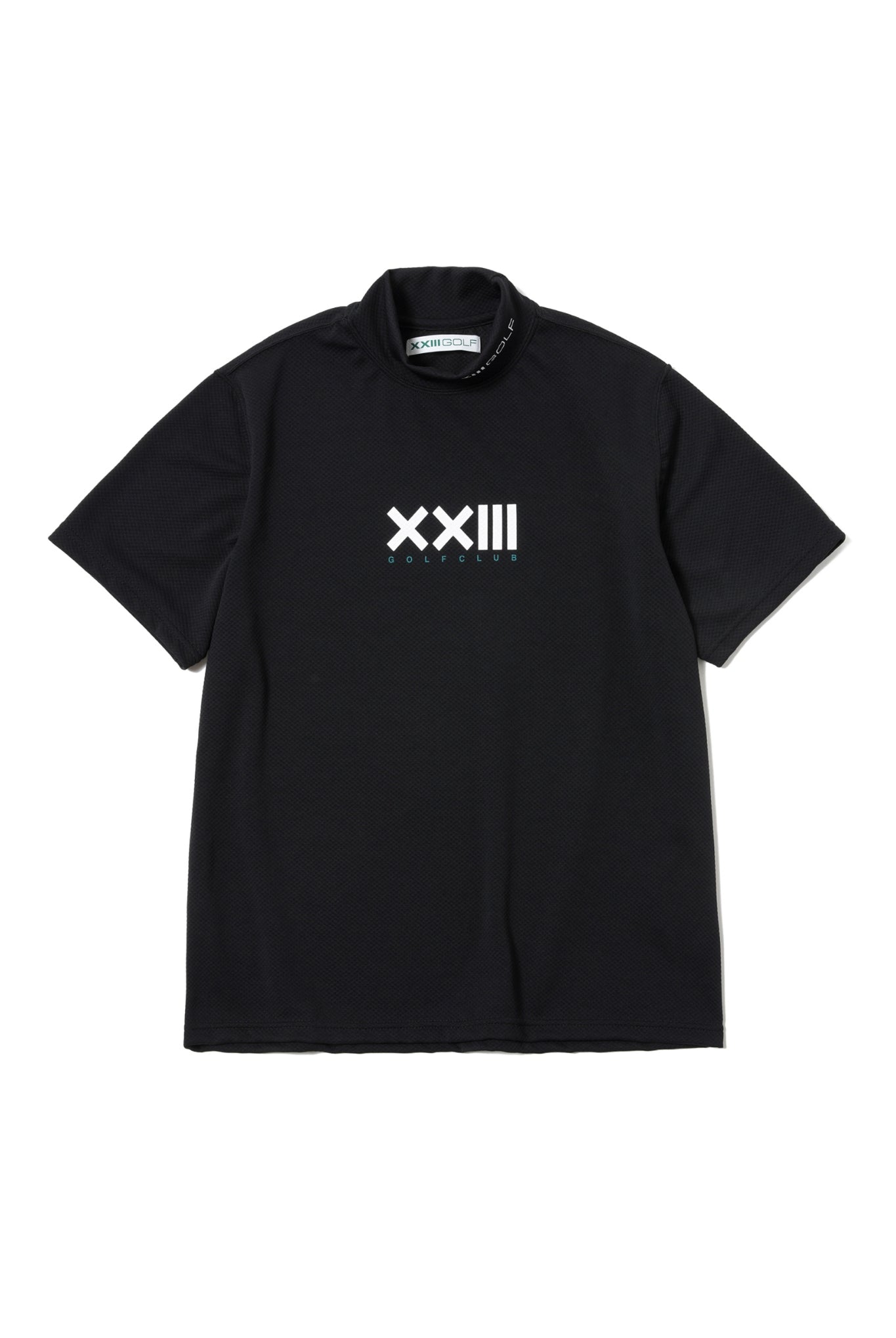 GOLF CLUB HIGH NECK S/S TEE G044 モックネック Tシャツ COOLMAX 吸湿 速乾 伸縮 透けにくい 日本製 / BLACK