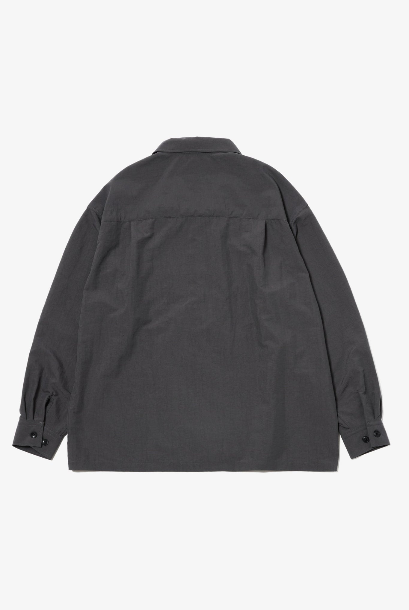 NYLON L/S SHIRTS B088 B089 シャツ 特殊素材 撥水 軽量 コットンライク セットアップ / CHARCOAL